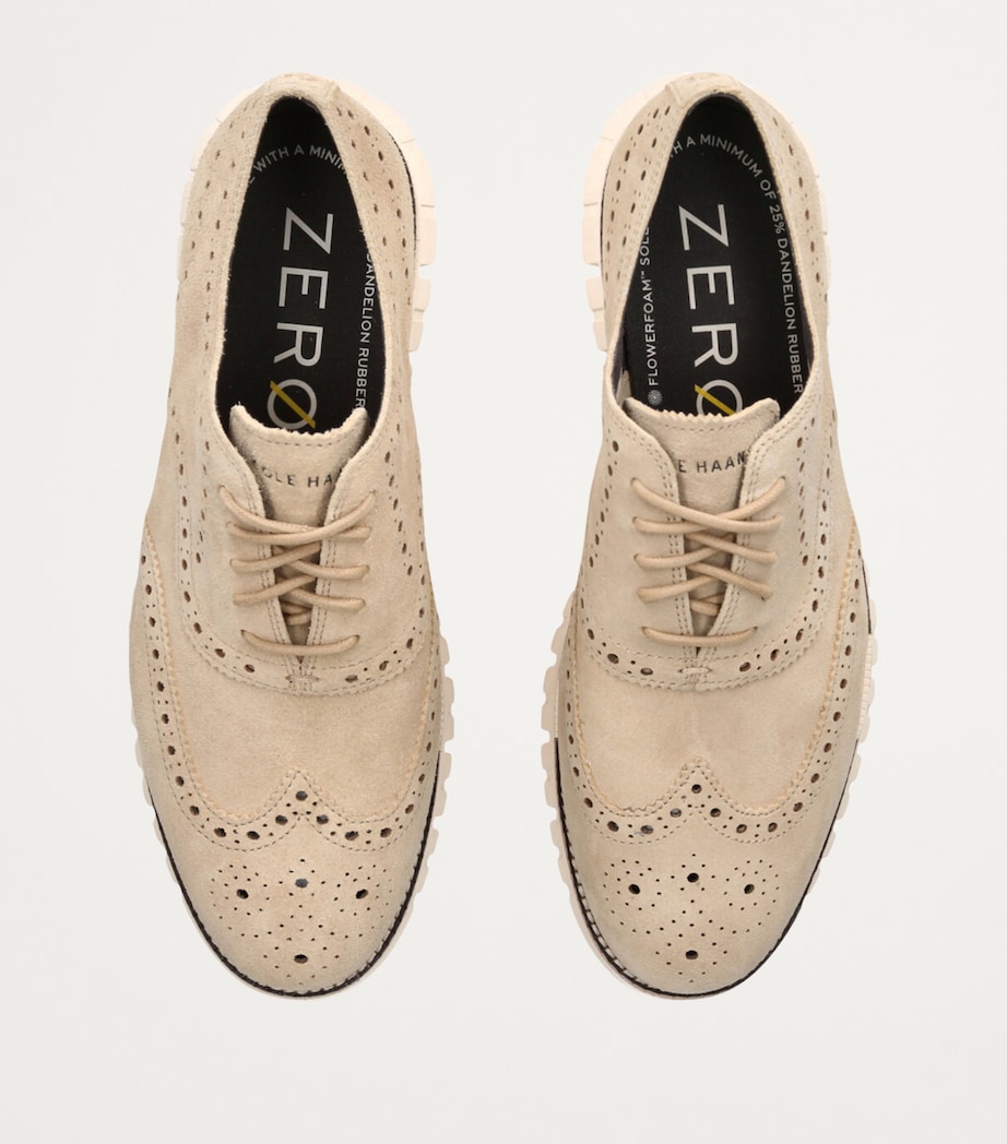 Cole Haan Suede ZERØGRAND Remastered Wingtip Oxford Shoes Beige Image 4