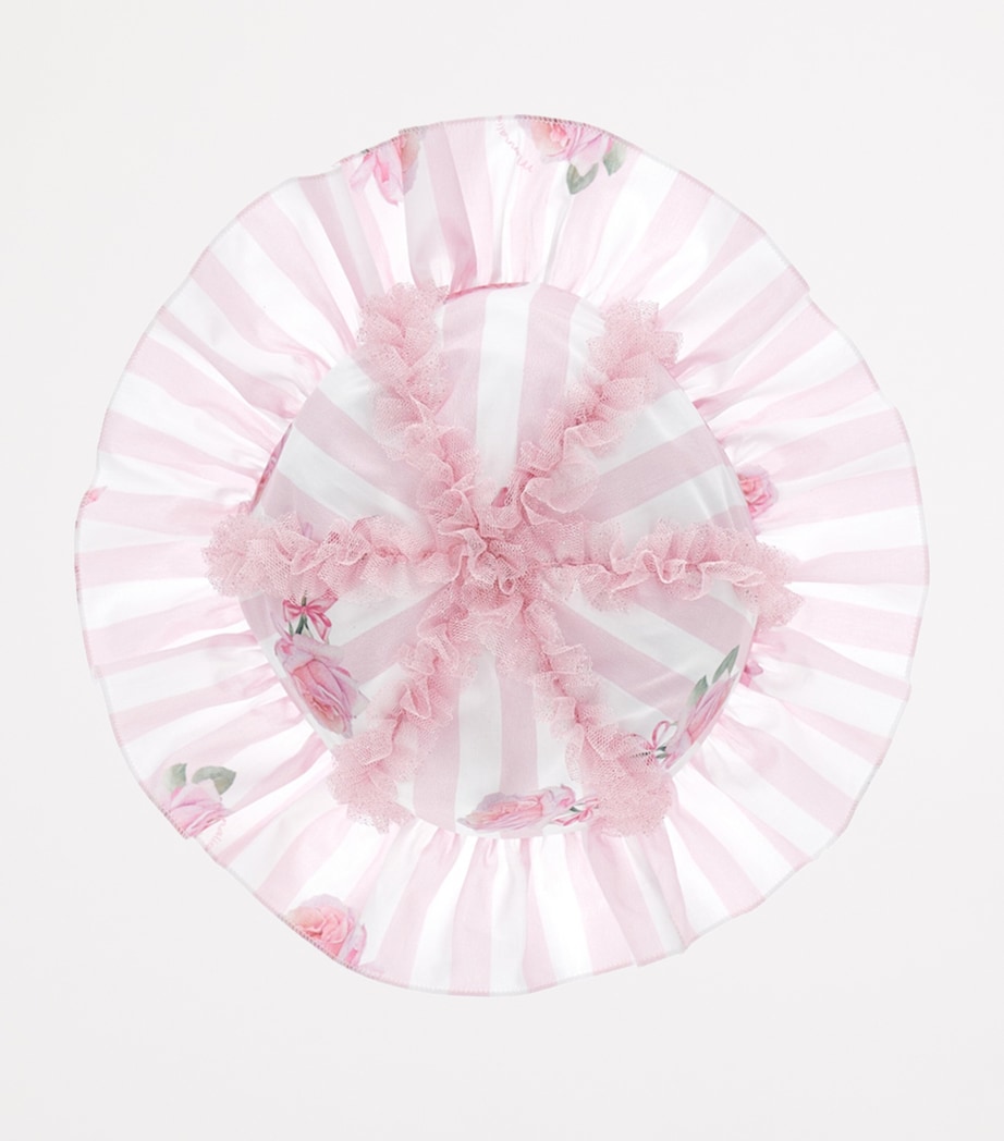 Cotton Poplin Rose Print Hat BIANCO+ROSAFAIRYTALE Image 3