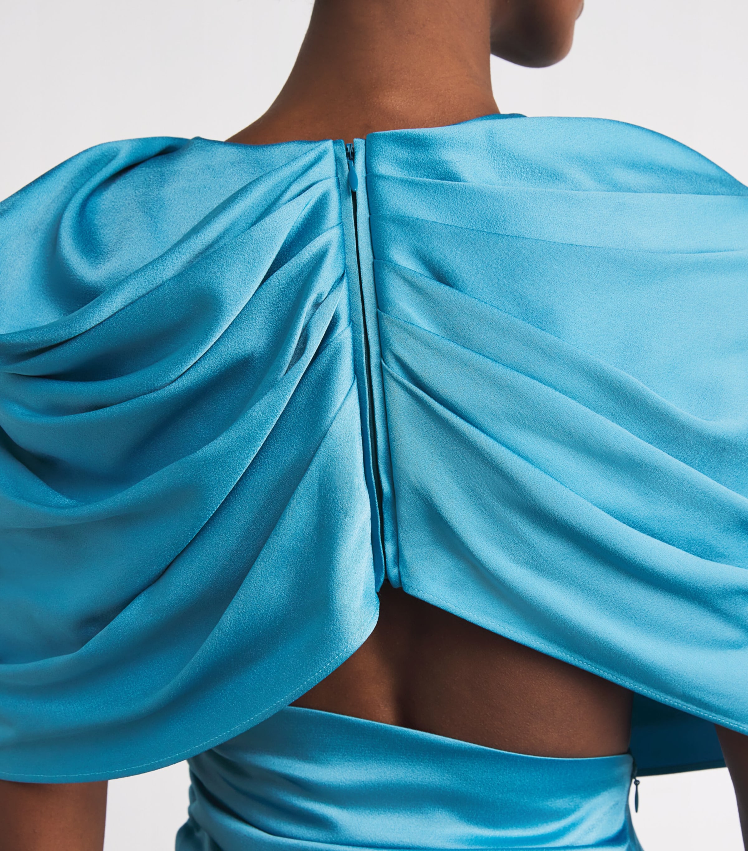 Satin Draped Gown 4130 STEEL BLUE Image 4