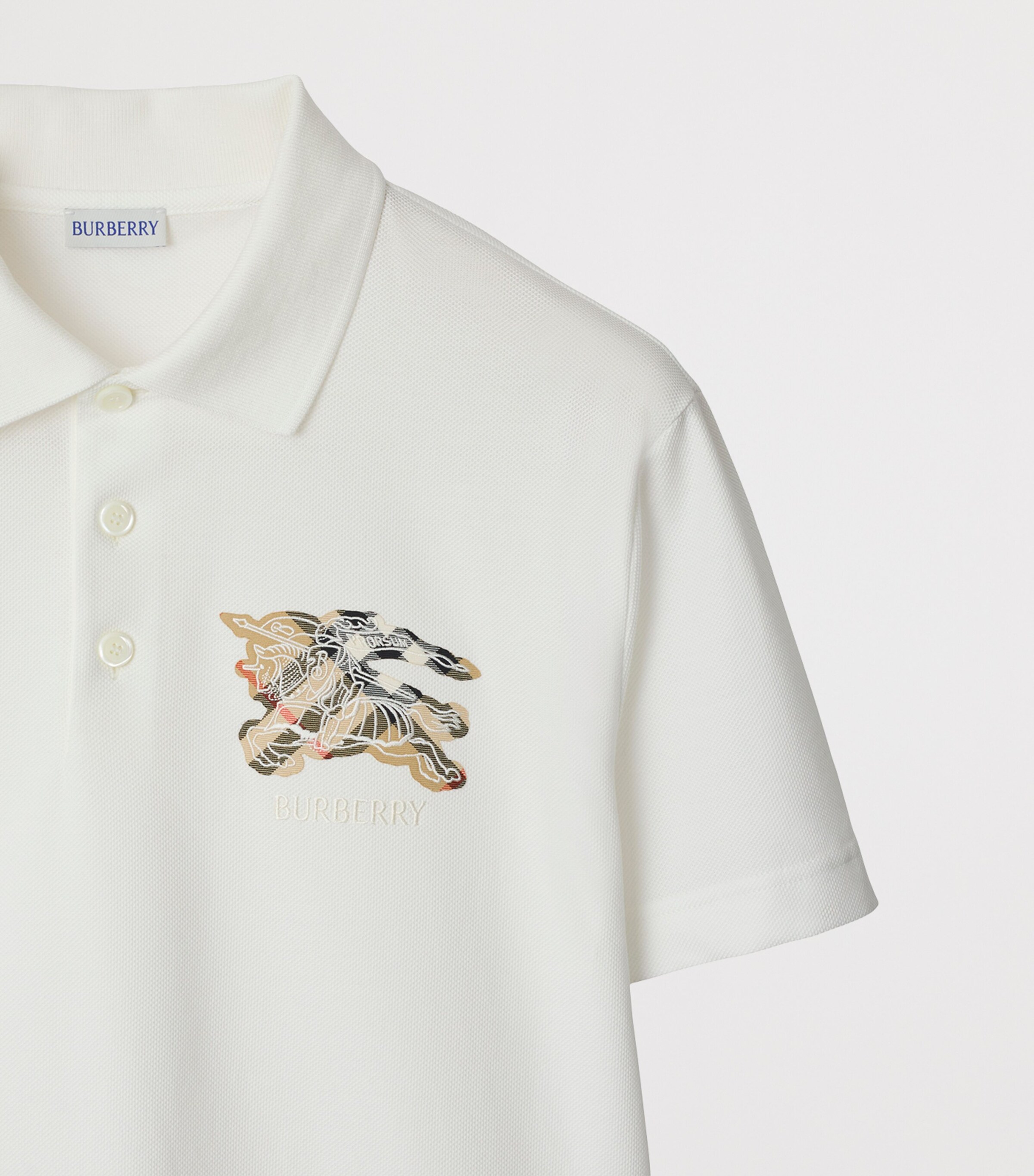 Cotton Check-EKD Polo Shirt CHALK Image 4