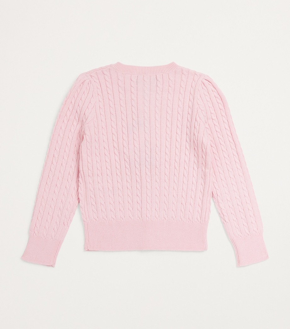 Cotton Cable-Knit Cardigan (5-7 Years) HINT OF PINK Image 2