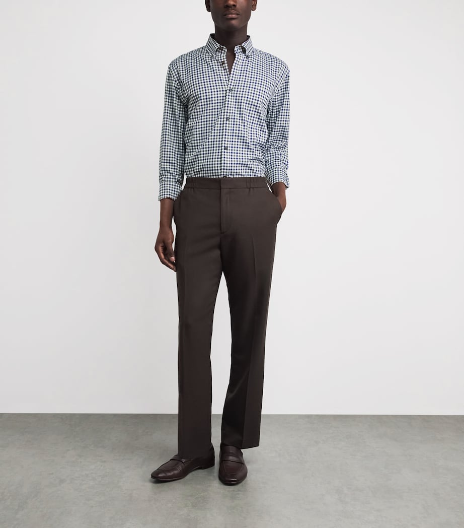 Purdey Mens Cotton Check Shirt Forest Green Image 2