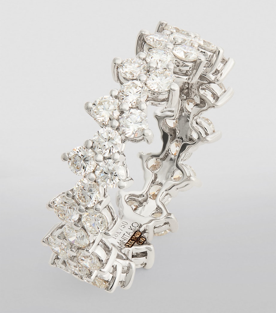 White Gold and Diamond Triangle Eternity Ring WHITE GOLD Image 6