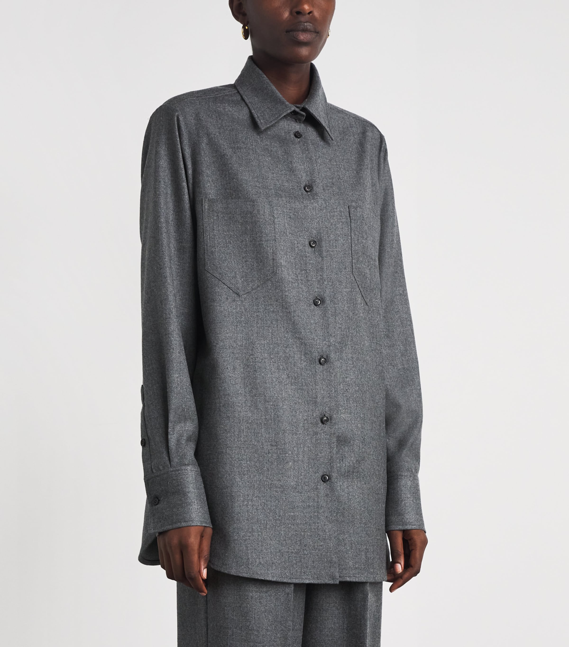 Kiton Womens Virgin Wool Shirt Grey Image 4