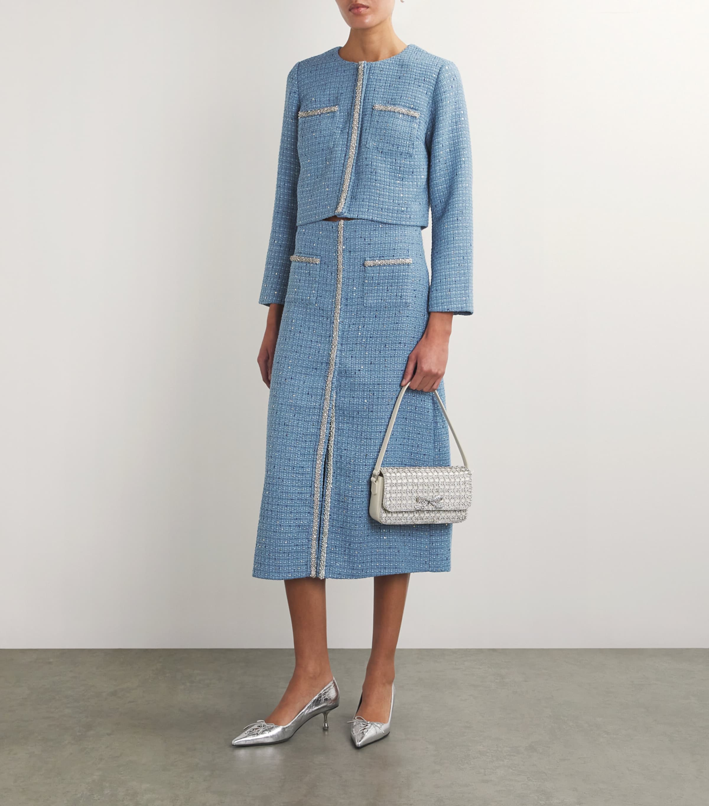 Embellished Tweed Jacket BLUE Image 2