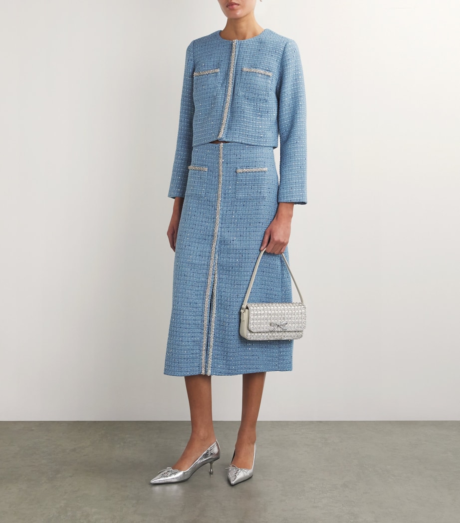 Embellished Tweed Jacket BLUE Image 2