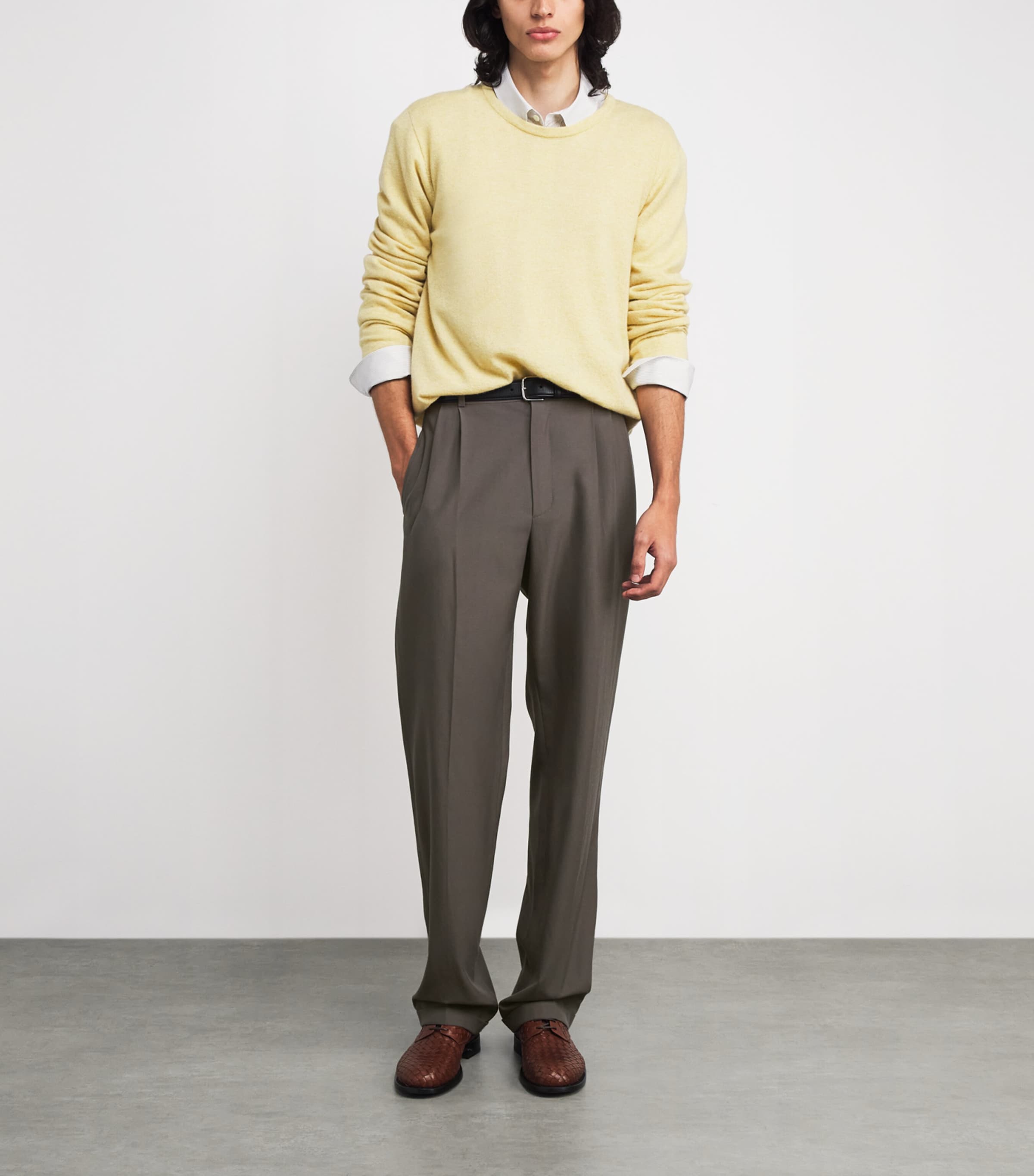 The Row Mens Tosca Wool Trousers Cedar Brown Image 2