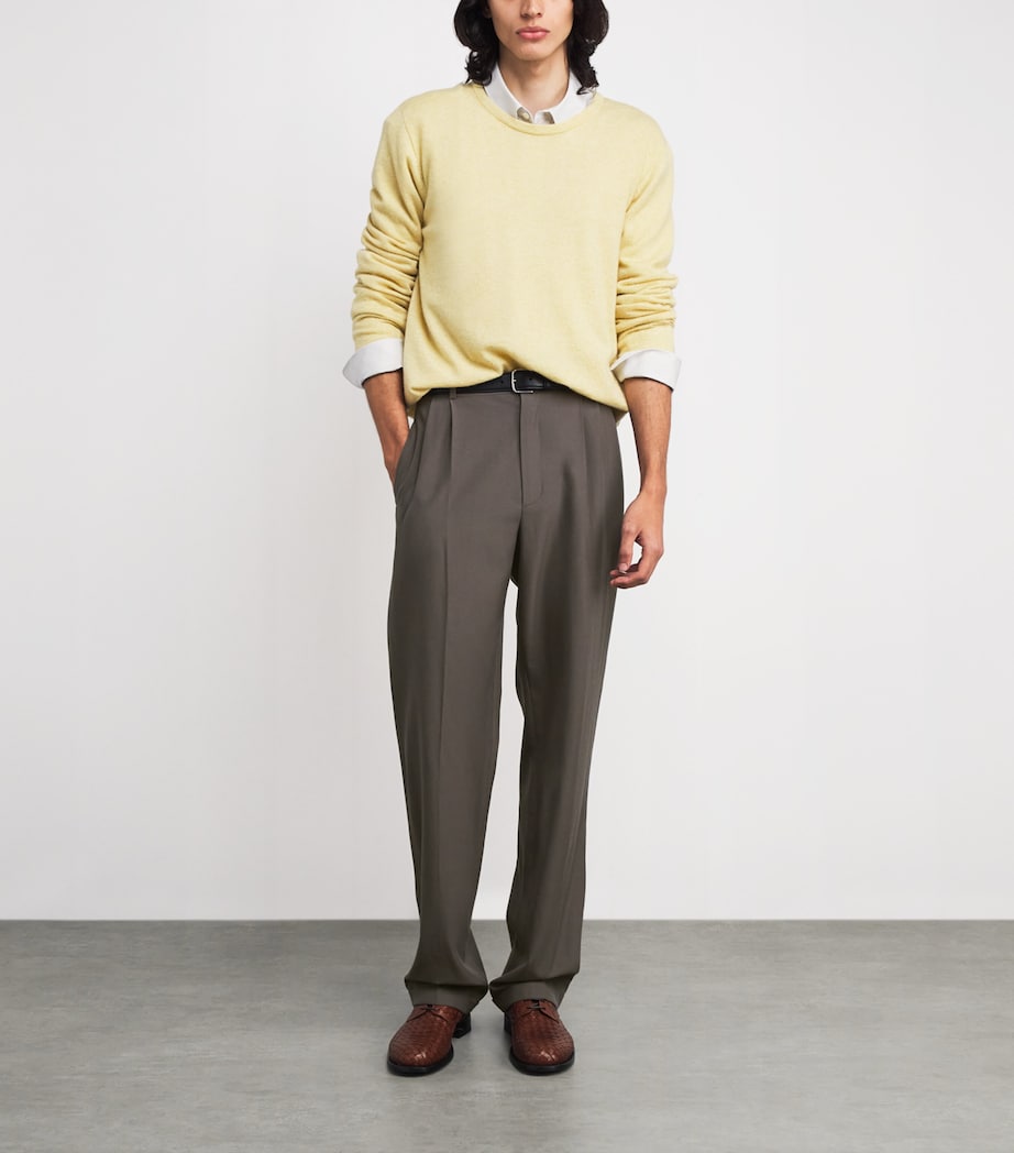 The Row Mens Tosca Wool Trousers Cedar Brown Image 2