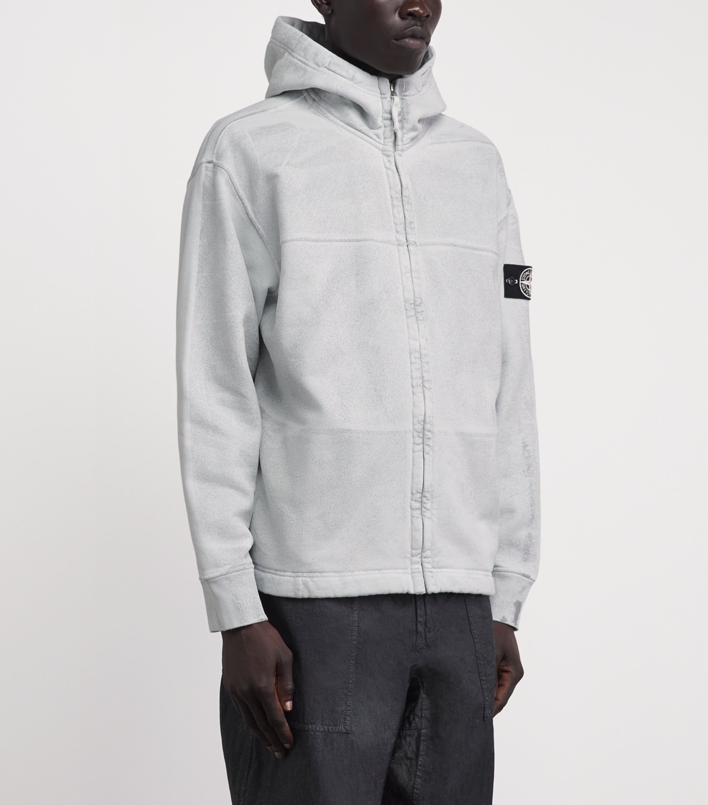 Stone Island Mens Cotton Fleece Laminated Hoodie Image 4