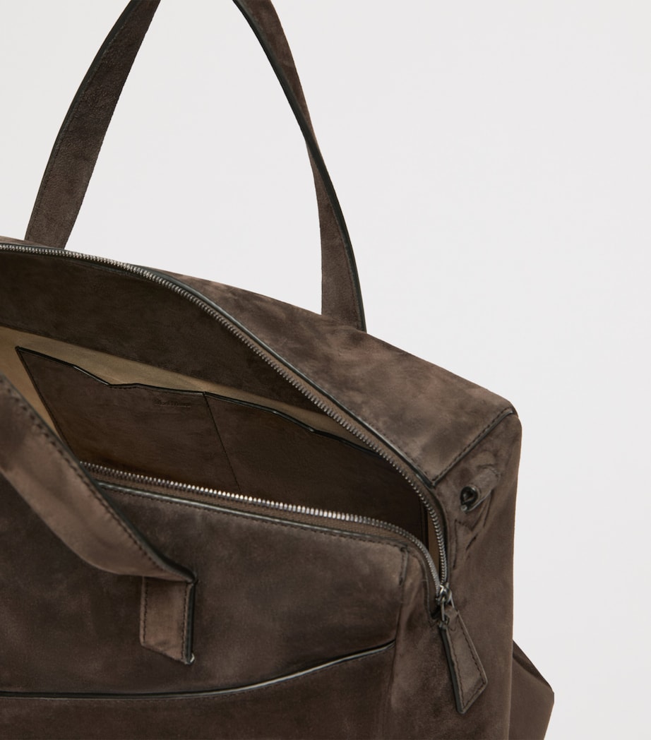 Max Mara Suede Tote Bag Dark Brown Image 3
