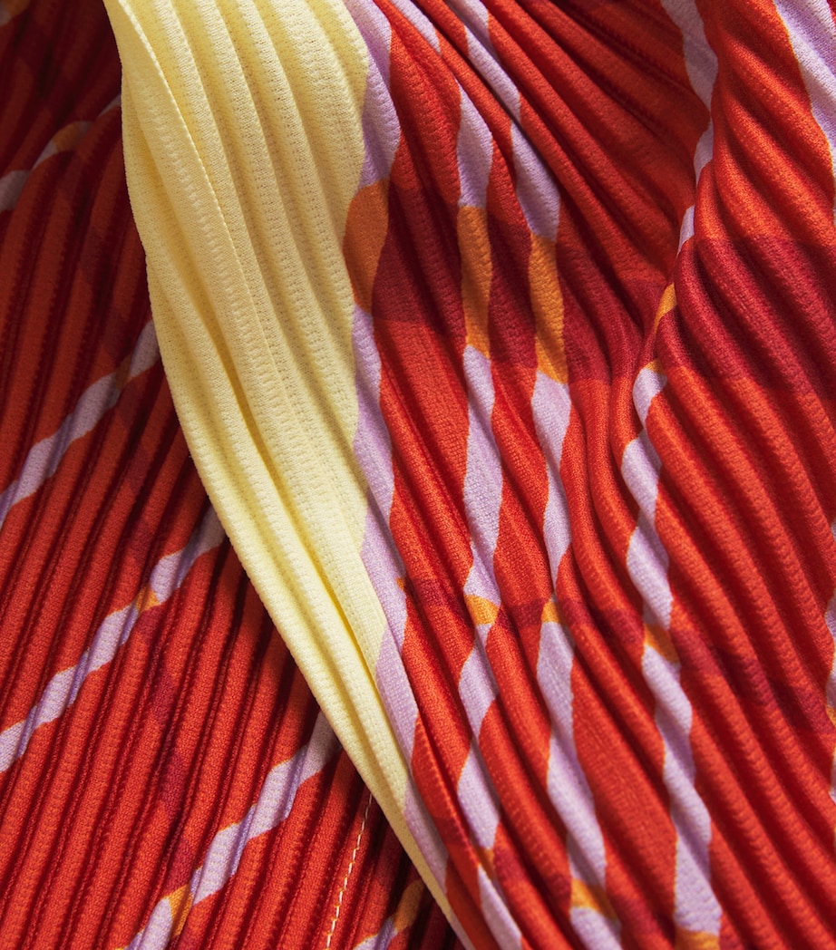 Pleated Windswept Print Shorts 52-YELLOW Image 5