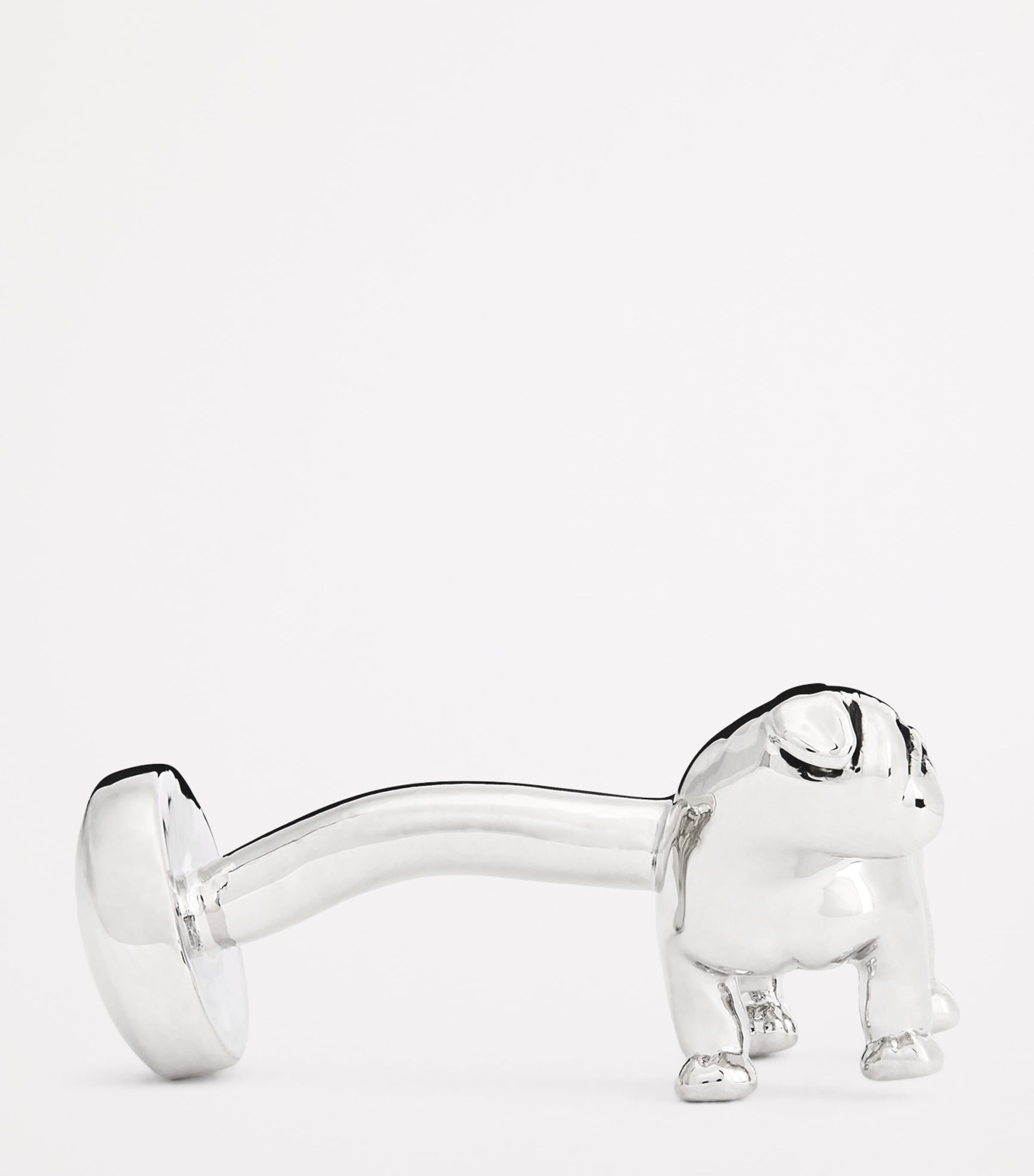 Babette Wasserman Rhodium-Plated British Bulldog Cufflinks Silver Image 4