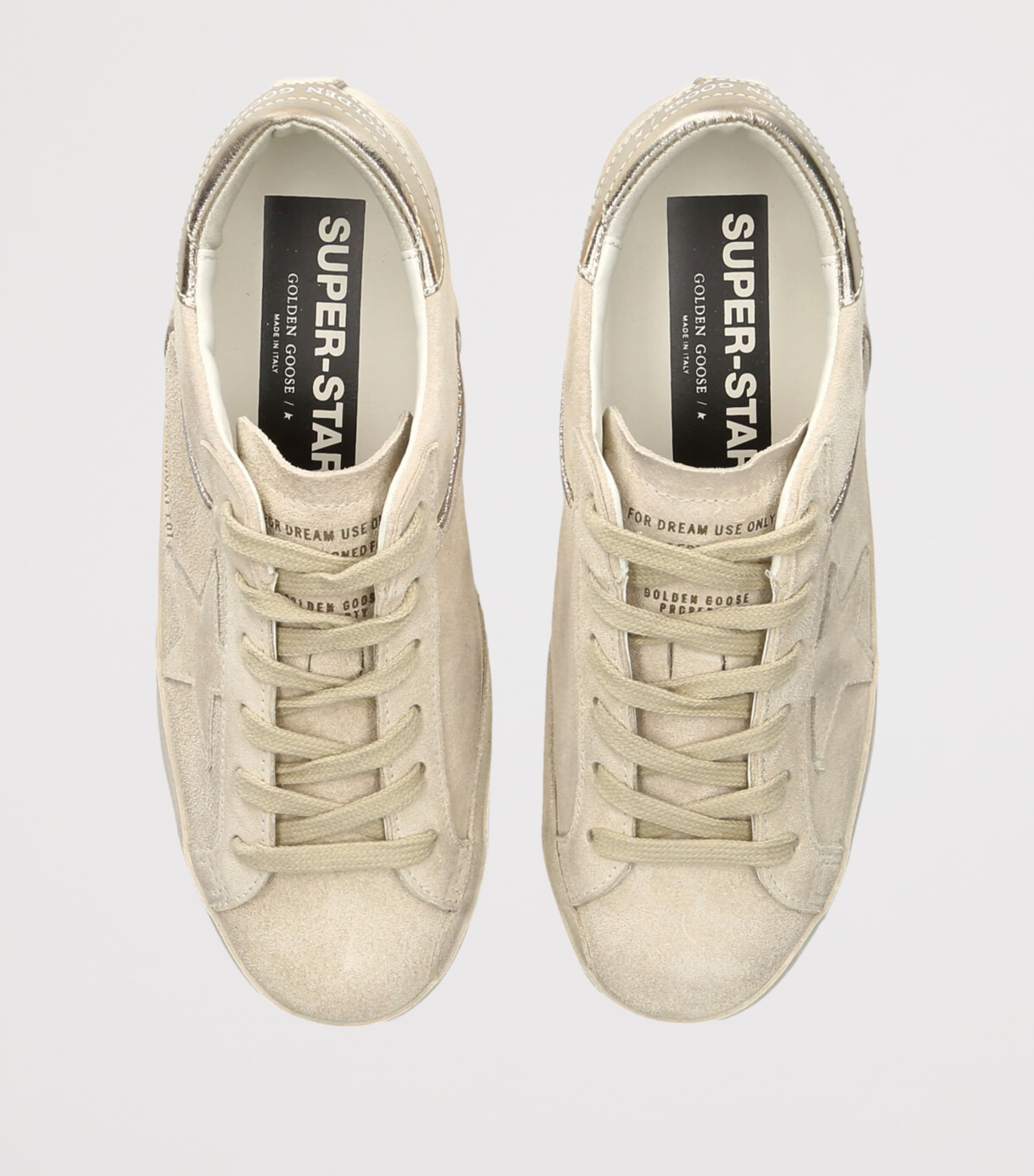Golden Goose Womens Suede Super Star Sneakers Beige Comb Image 4