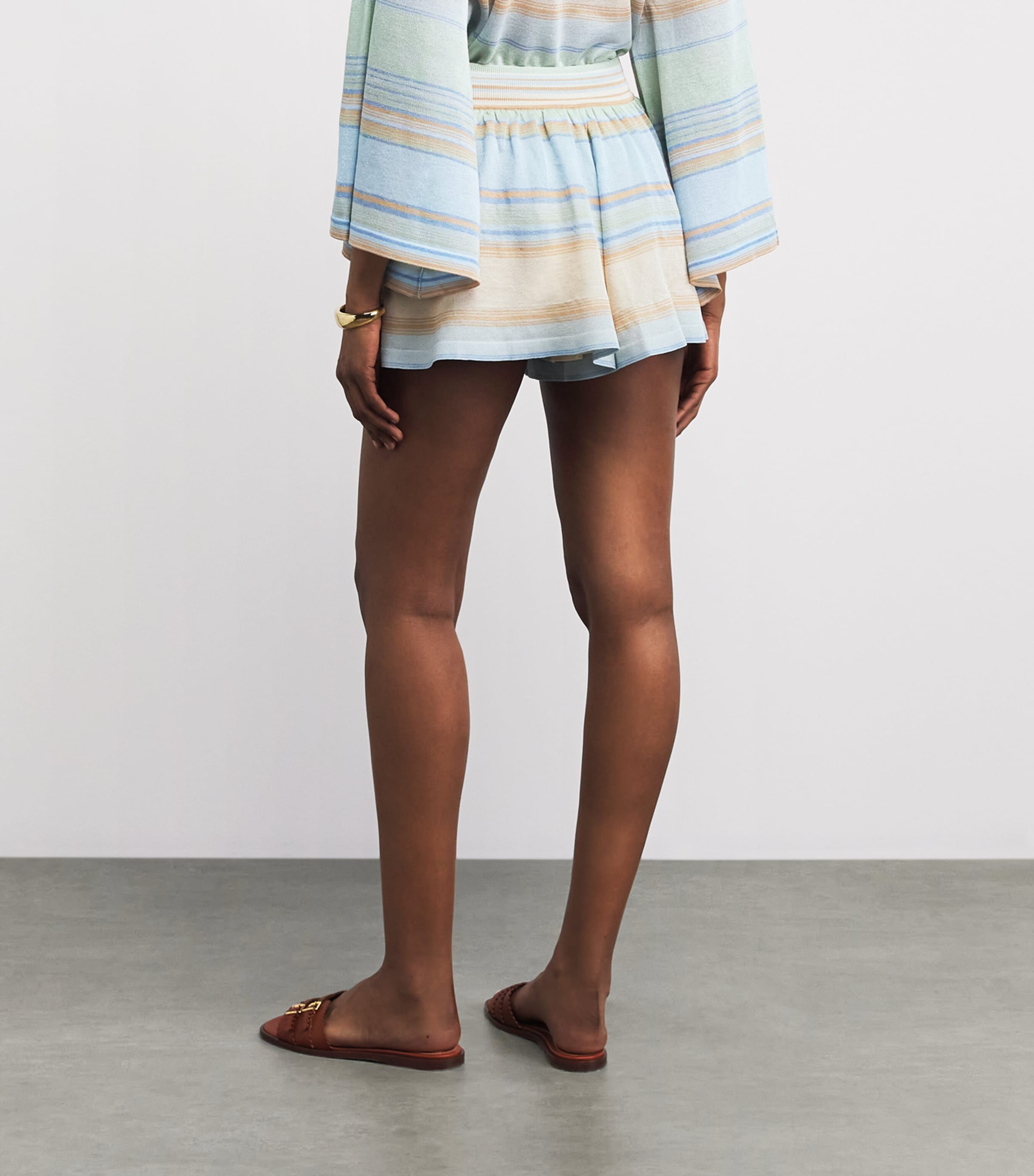 Zimmermann Womens Indra Stripe Shorts Blue Multi Image 5