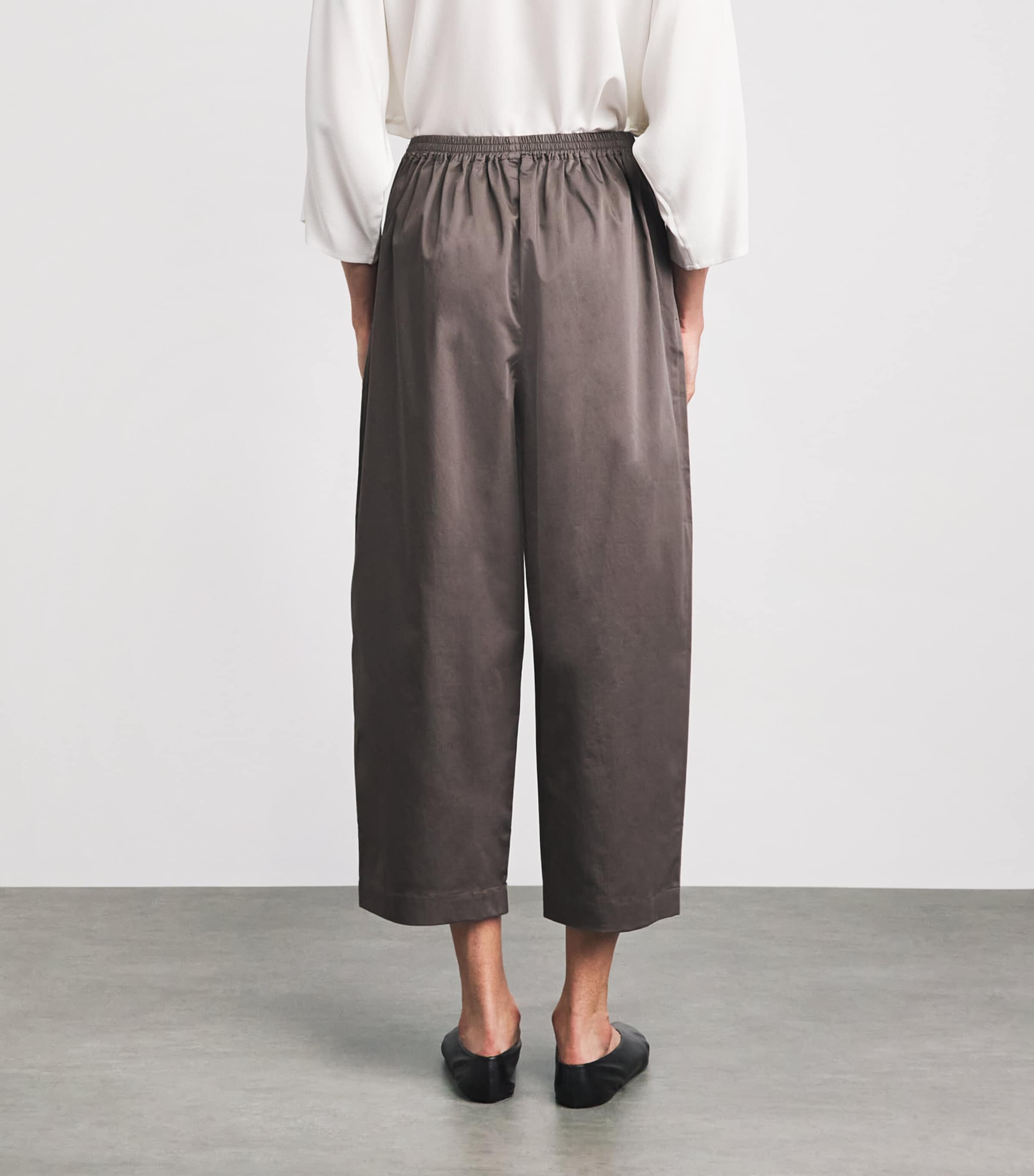 Eskandar Womens Stretch-Cotton Japanese Trousers Mocha Image 4