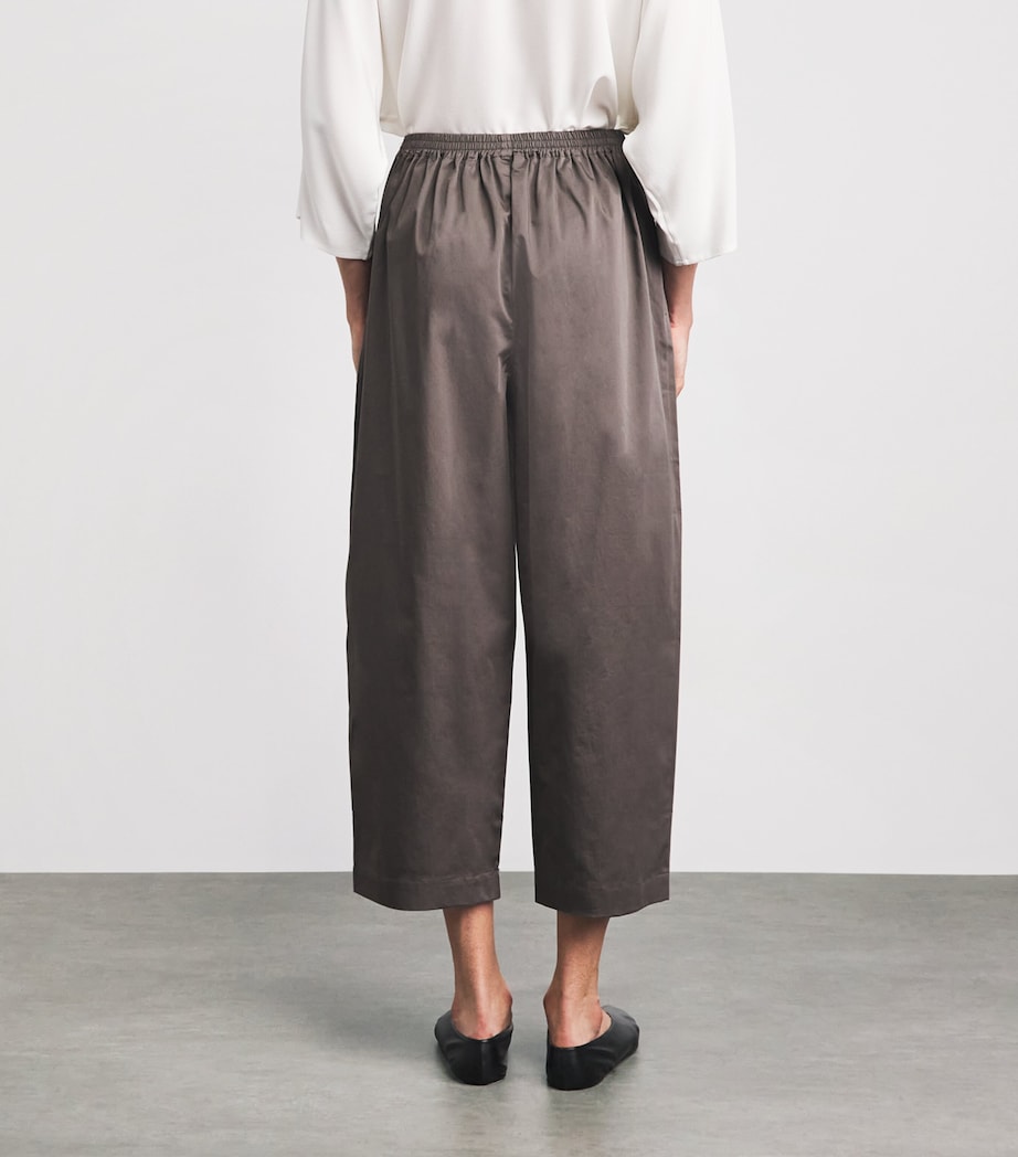 Eskandar Womens Stretch-Cotton Japanese Trousers Mocha Image 4