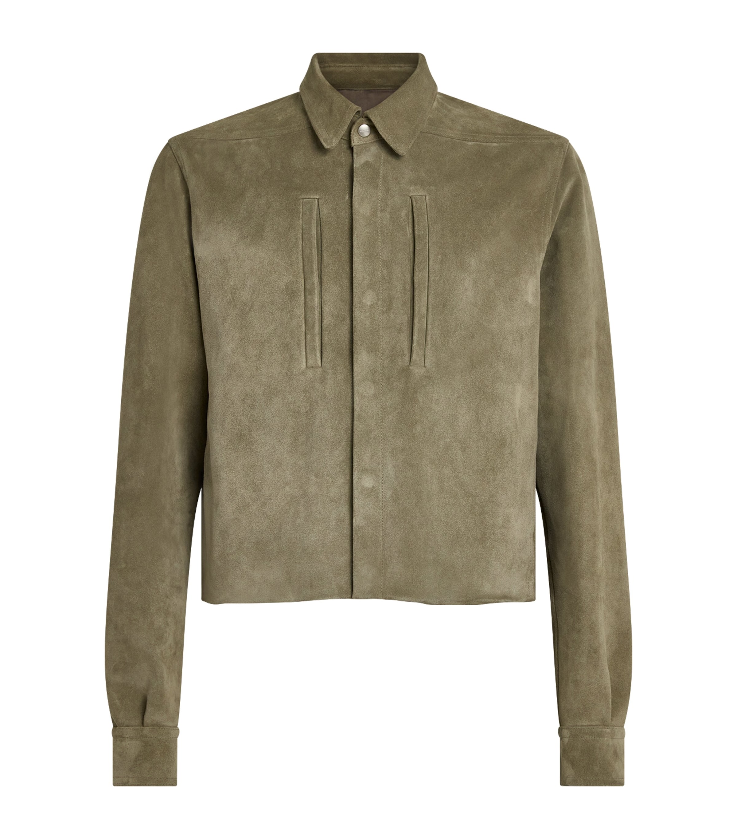 Rick Owens Mens Alice Suede Jacket Dirty Pearl Image 1