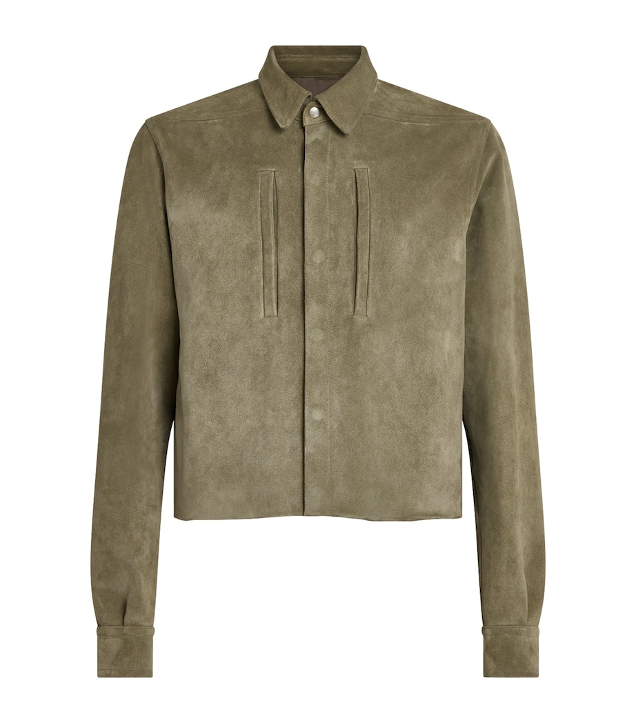 Rick Owens Mens Alice Suede Jacket Dirty Pearl Image 1