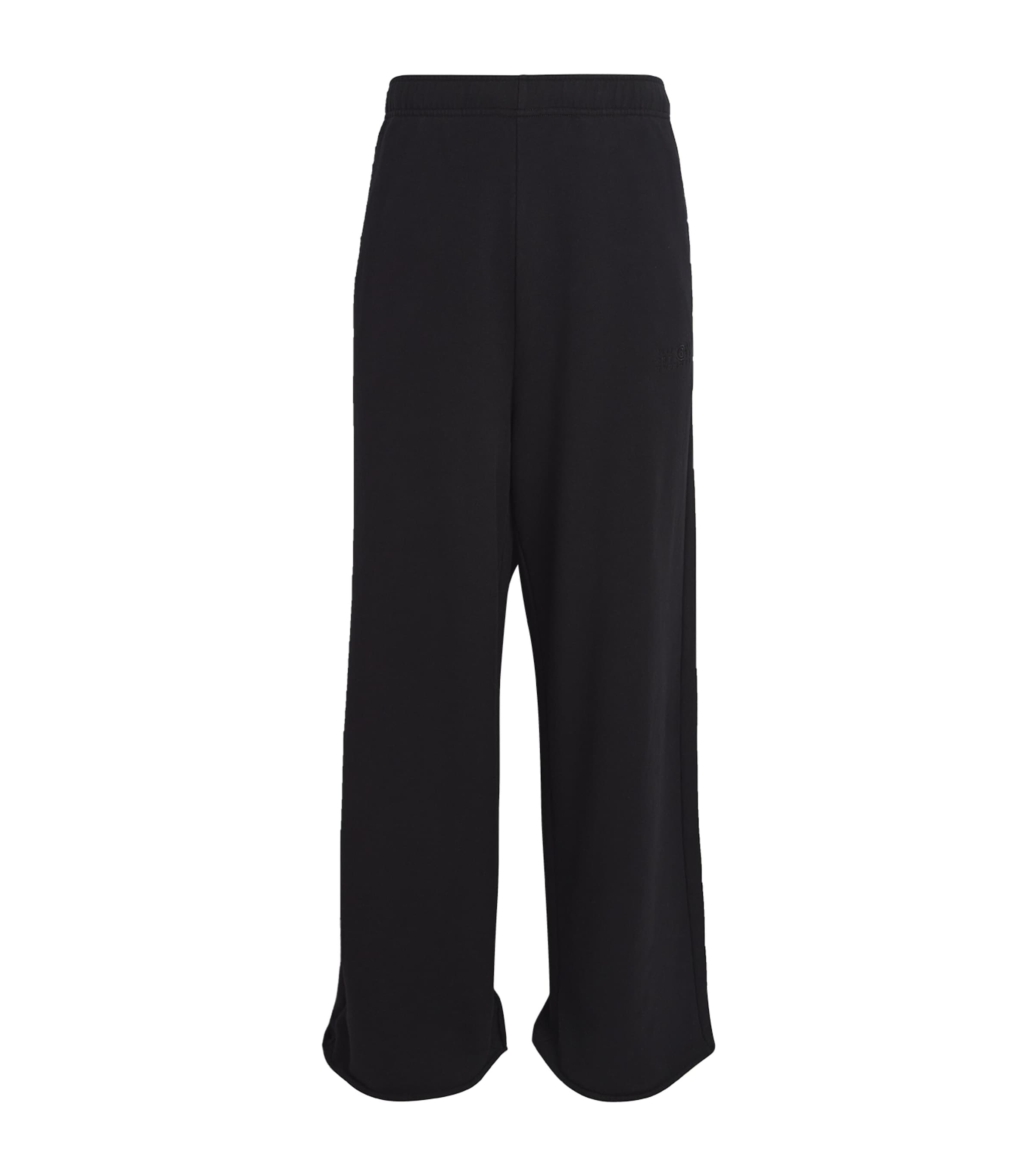 Mm6 Maison Margiela Cotton Wide-leg Sweatpants In Black