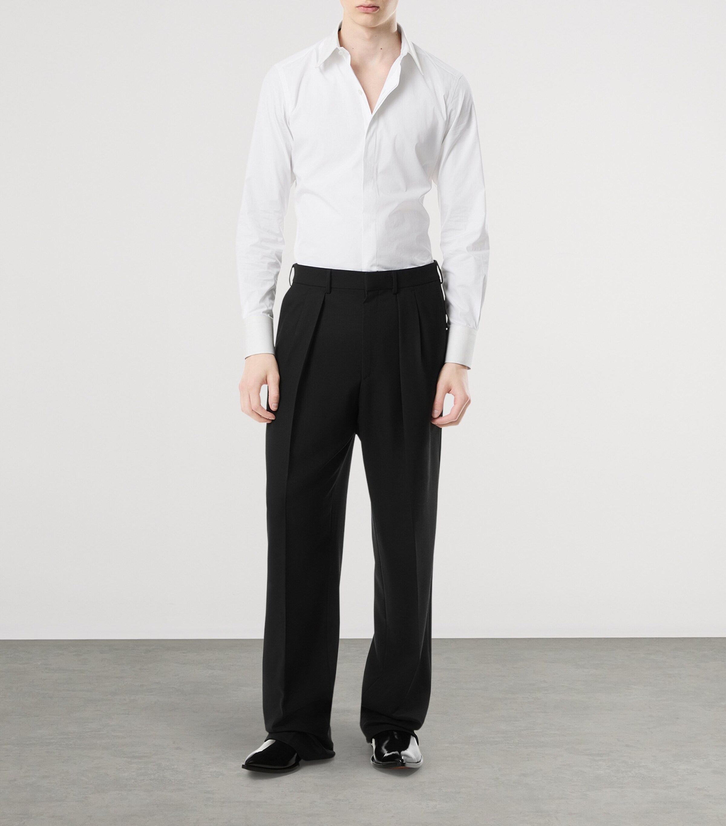 Cotton Grosgrain-Collar Shirt WAA Image 3