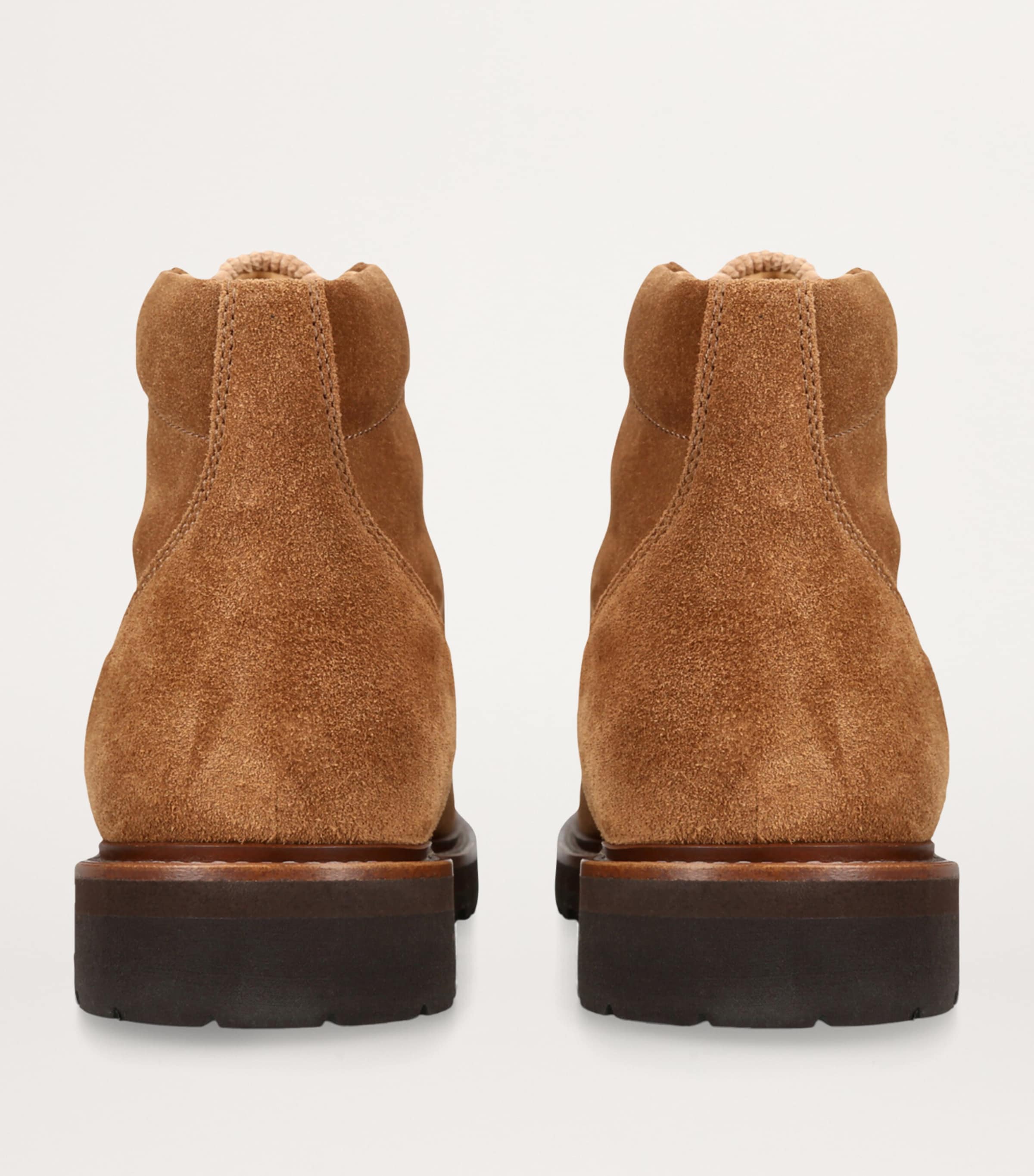 Corduroy-Detail Suede Hiker Boots TAN Image 2