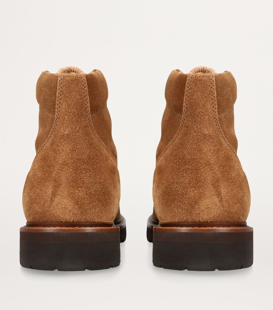 Corduroy-Detail Suede Hiker Boots TAN Image 2