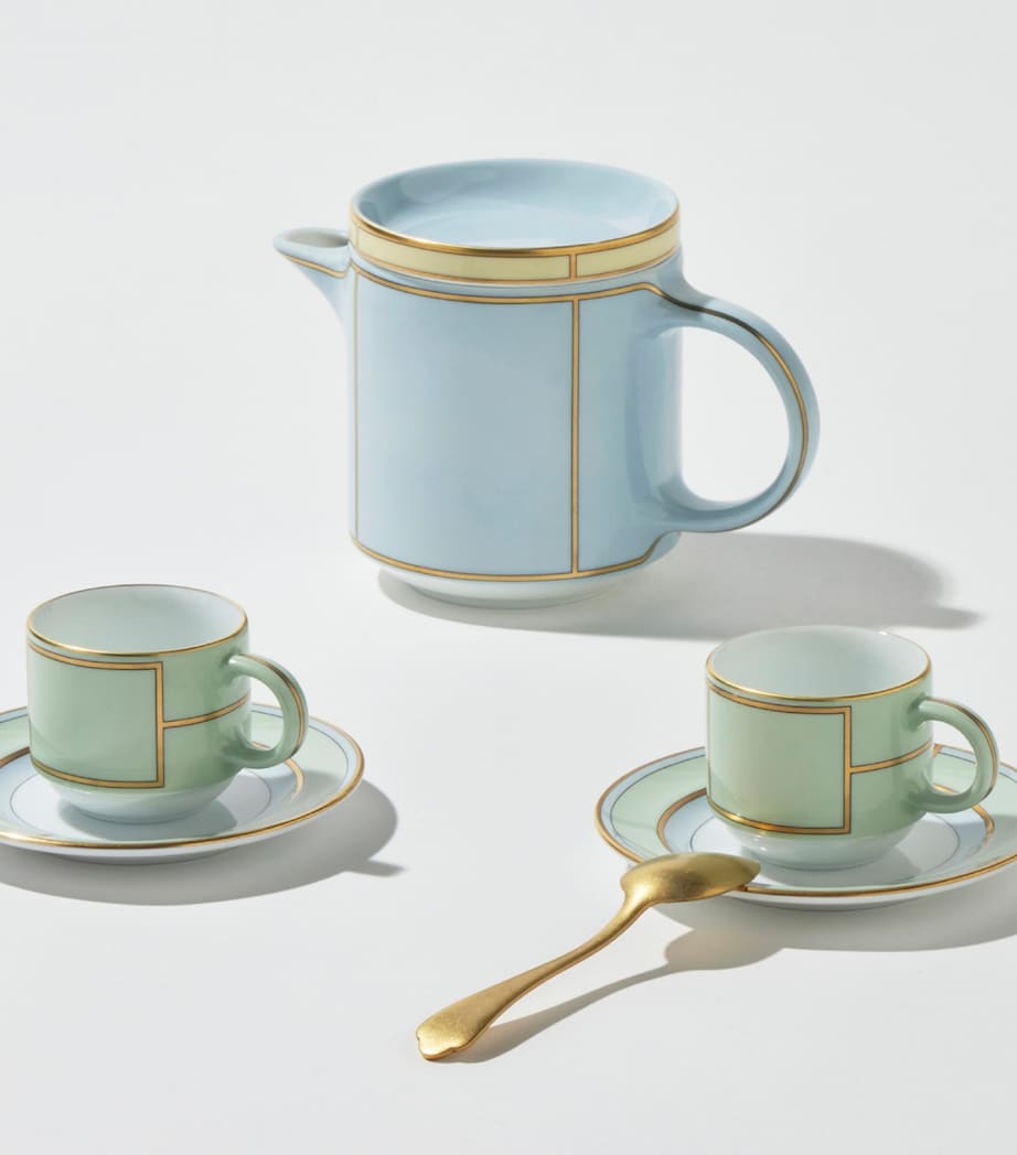 Set of 2 Colonna Diva Verde Coffee Cups and Saucers G00134900 Image 4
