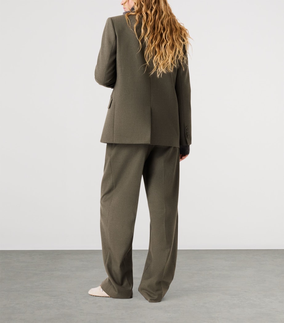 Maje Womens Wool-Blend Blazer Khaki Image 4