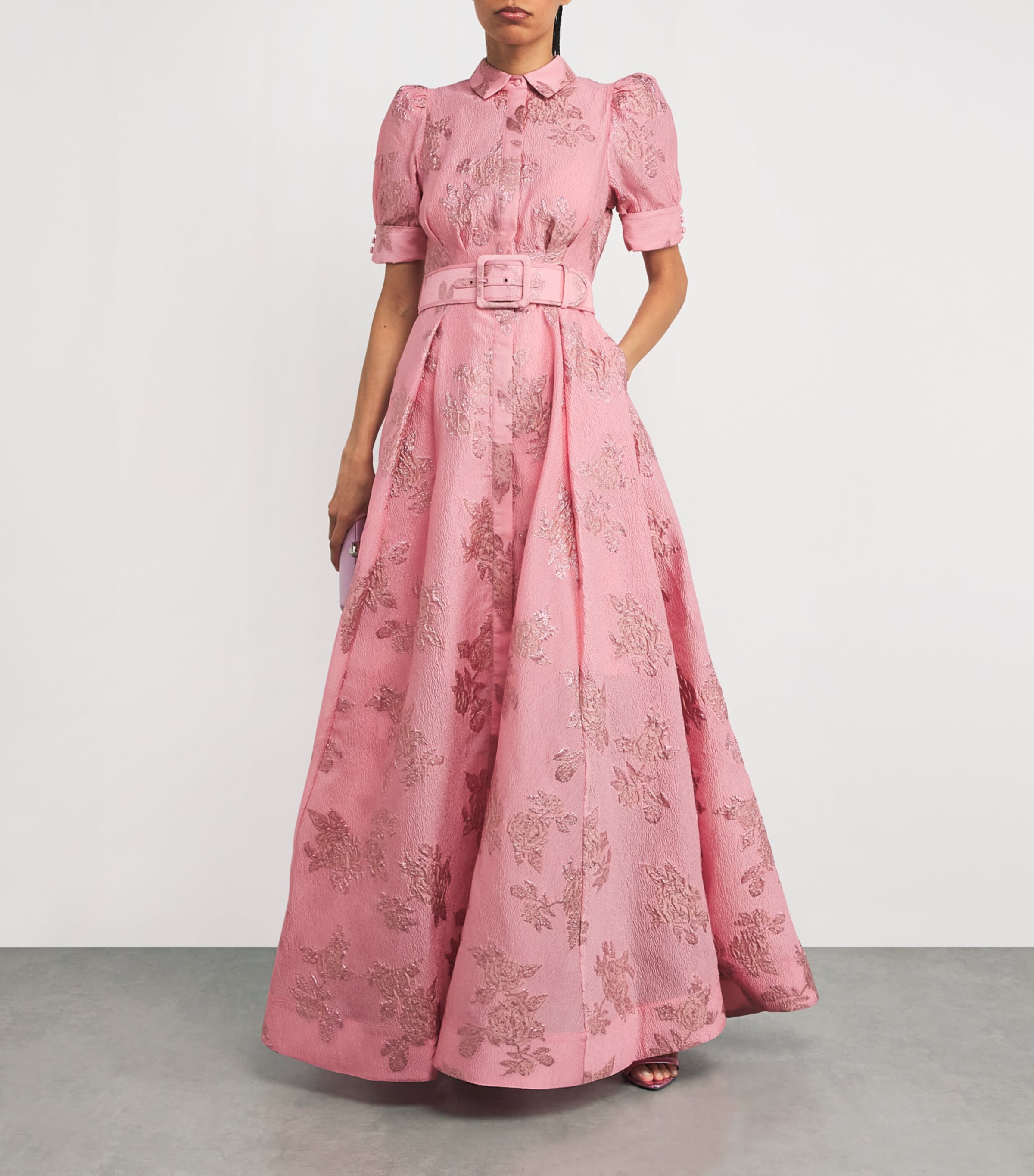 REBECCA VALLANCE ◆ ANNETTE BUTTON GOWN ロング ワンピース Rebecca Vallance Belted Annette Button Gown | Harrods US