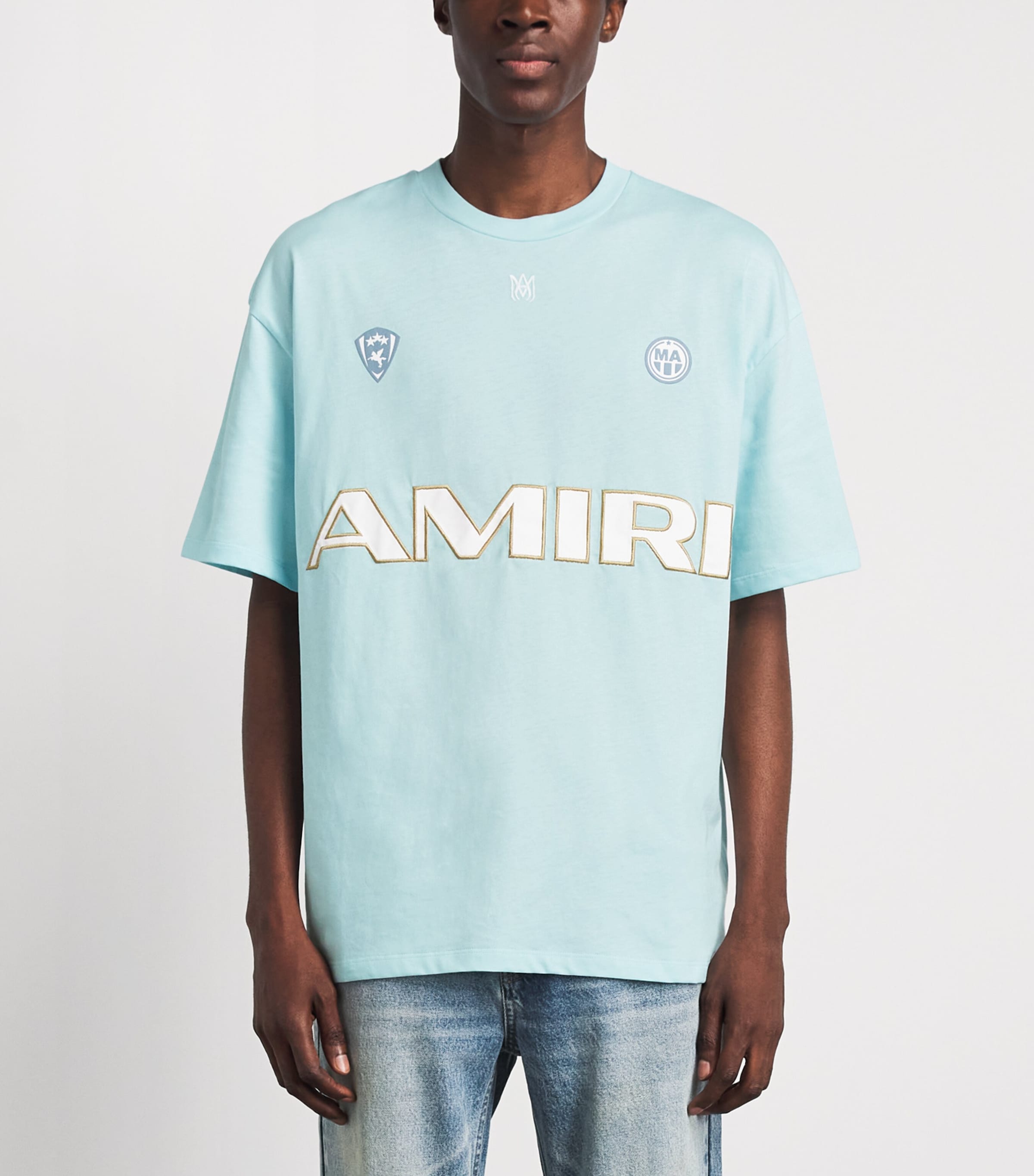 AMIRI Mens Cotton Sport 94 T-Shirt Sky Image 4