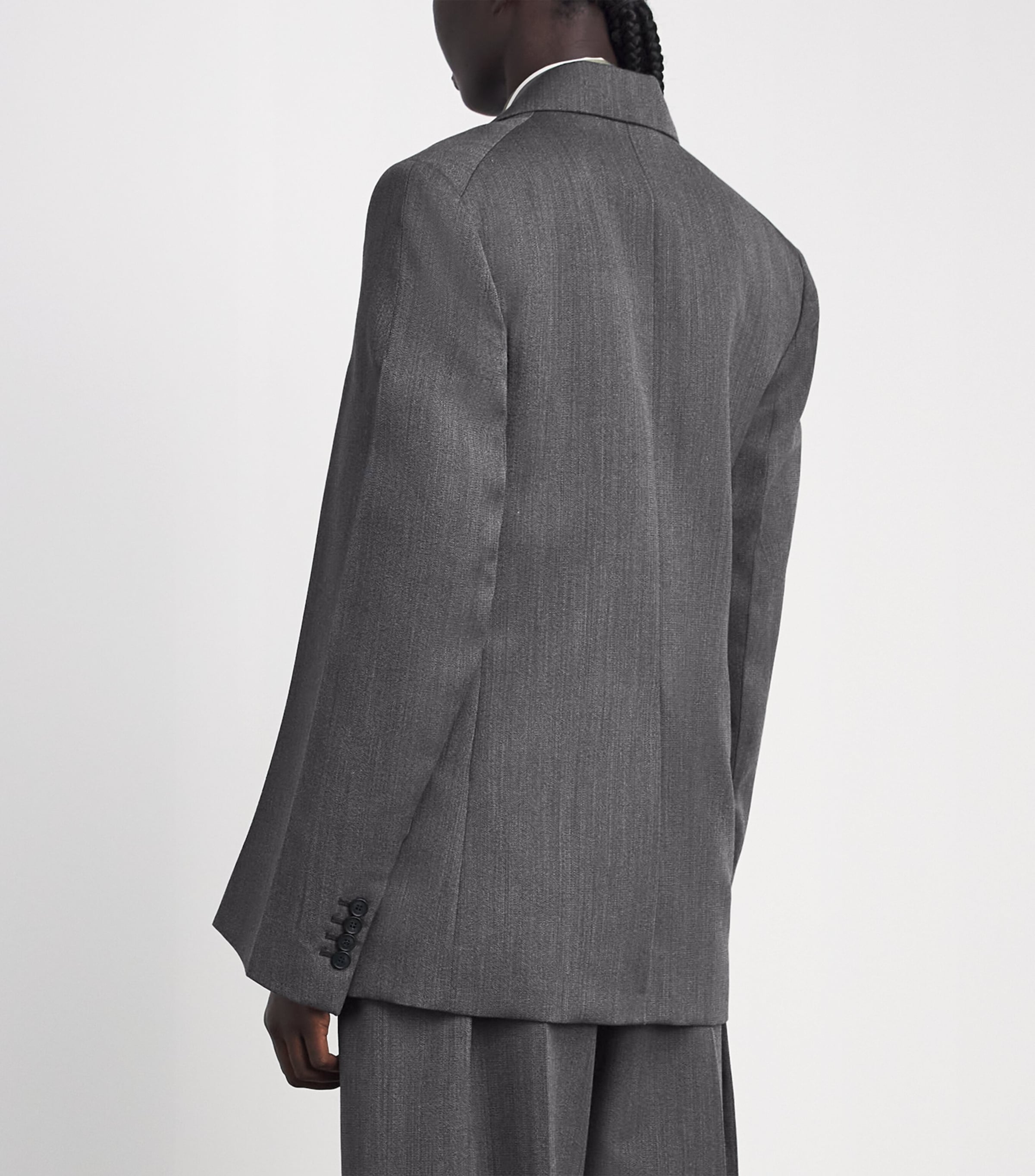 Victoria Beckham Womens Virgin Wool Roberta Blazer Melnge Image 5