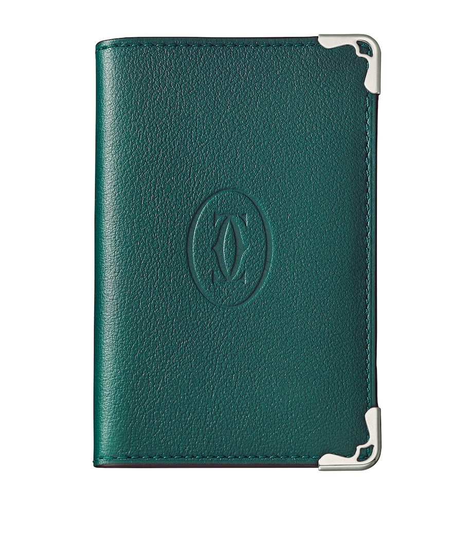Leather Must de Cartier Bifold Card Holder GREEN Image 1