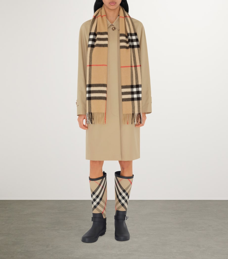 Burberry Cashmere Check Scarf Archive Beige Image 3