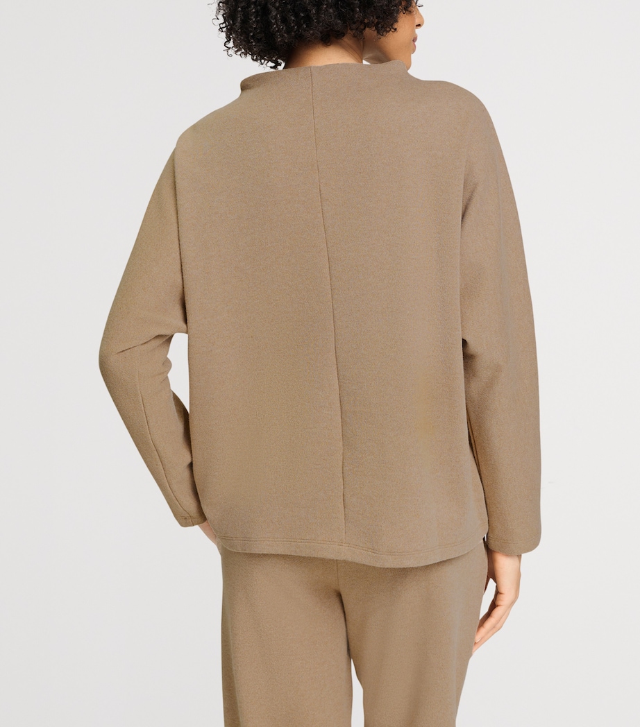 Hanro Womens High-Neck Sweatshirt Desert Clay Image 5