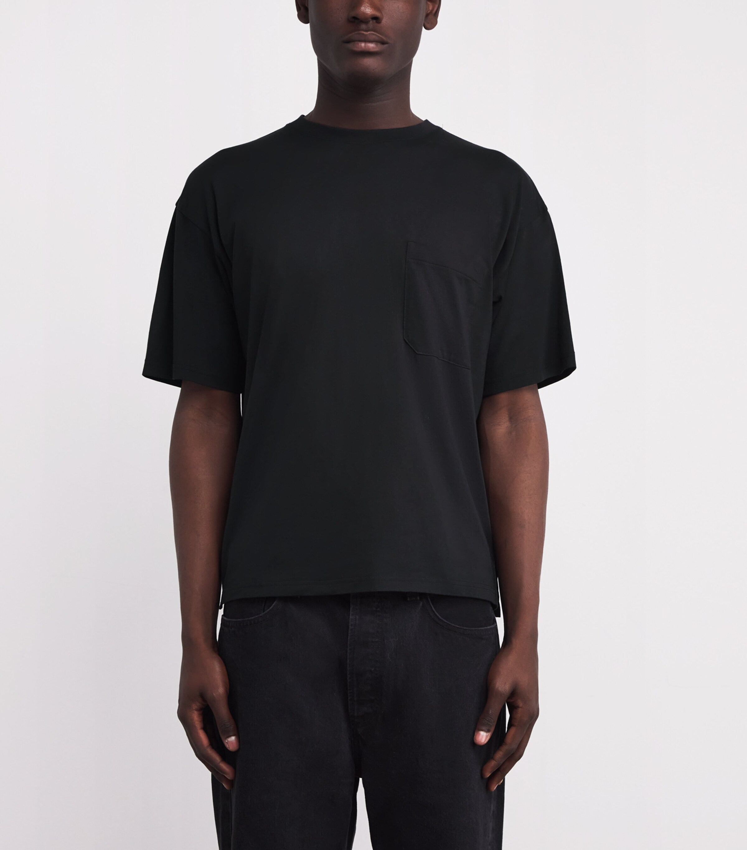 Cotton Relaxed Pocket T-Shirt BLK Image 3