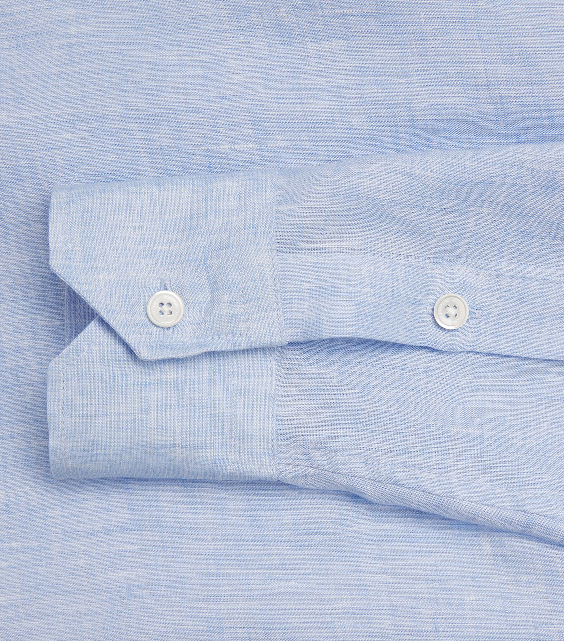 Brett Johnson Mens Linen Shirt Blu Lino Image 6