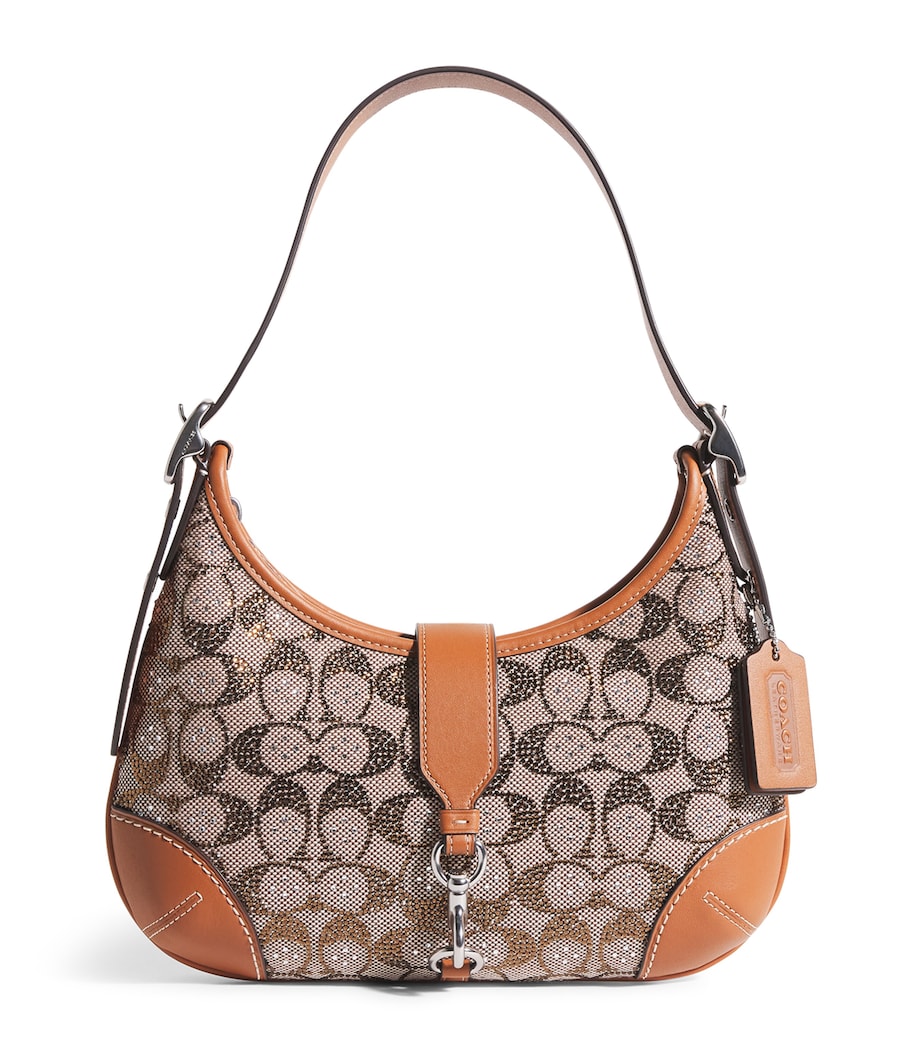 Coach Crystal Candy Collection Coach Brown Crystal Signature Jacquard Hamptons Shoulder Bag | Harrods US