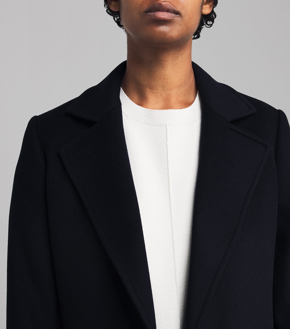 Virgin Wool Double-Breasted Coat NAVY Image 6