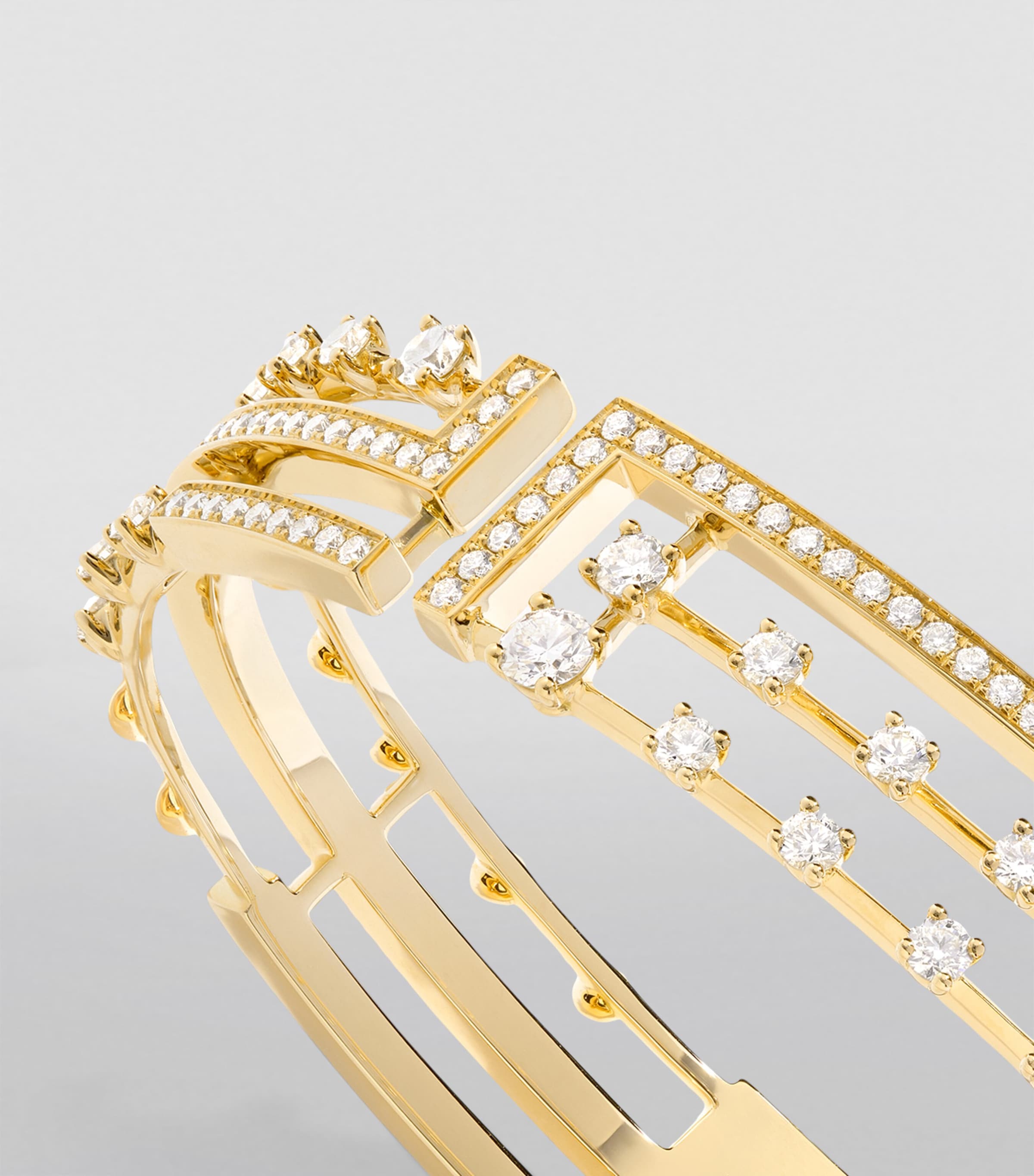 Large Yellow Gold and Diamond Avenues Bangle YELLOW GOLD Image 4