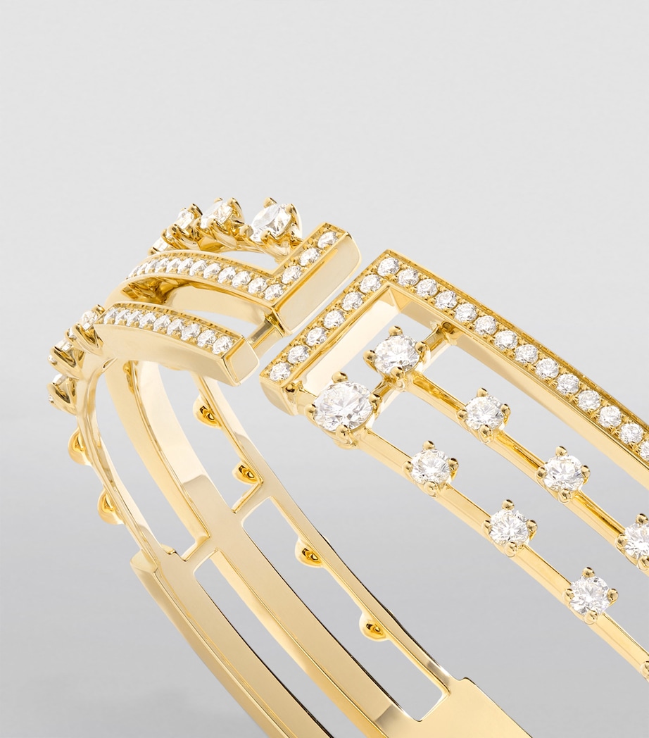 Large Yellow Gold and Diamond Avenues Bangle YELLOW GOLD Image 4