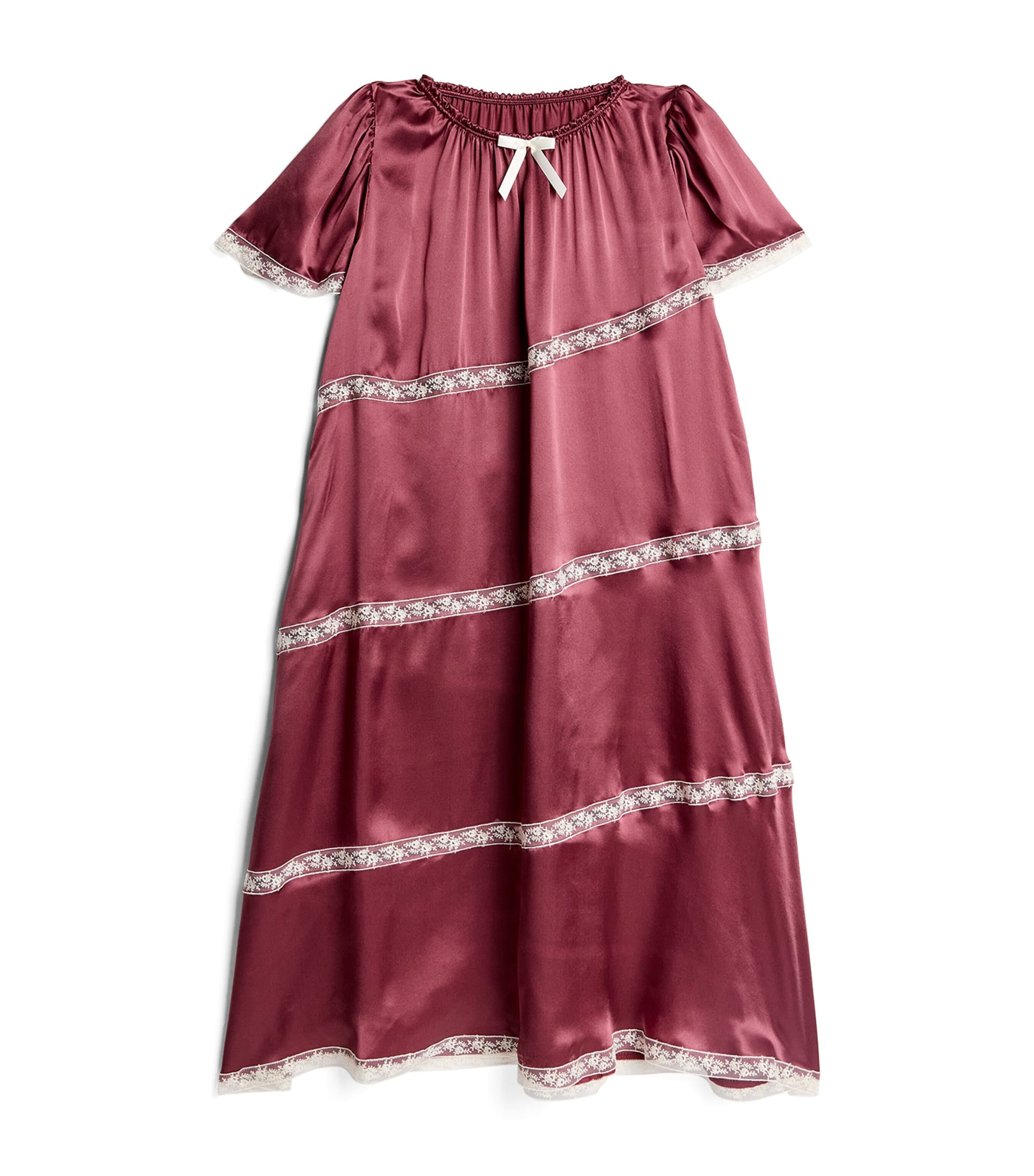 Amiki Silk Lace-Trim Catherine Nightdress (2-12 Years) | Girls Clothing | Nightwear | Pyjamas