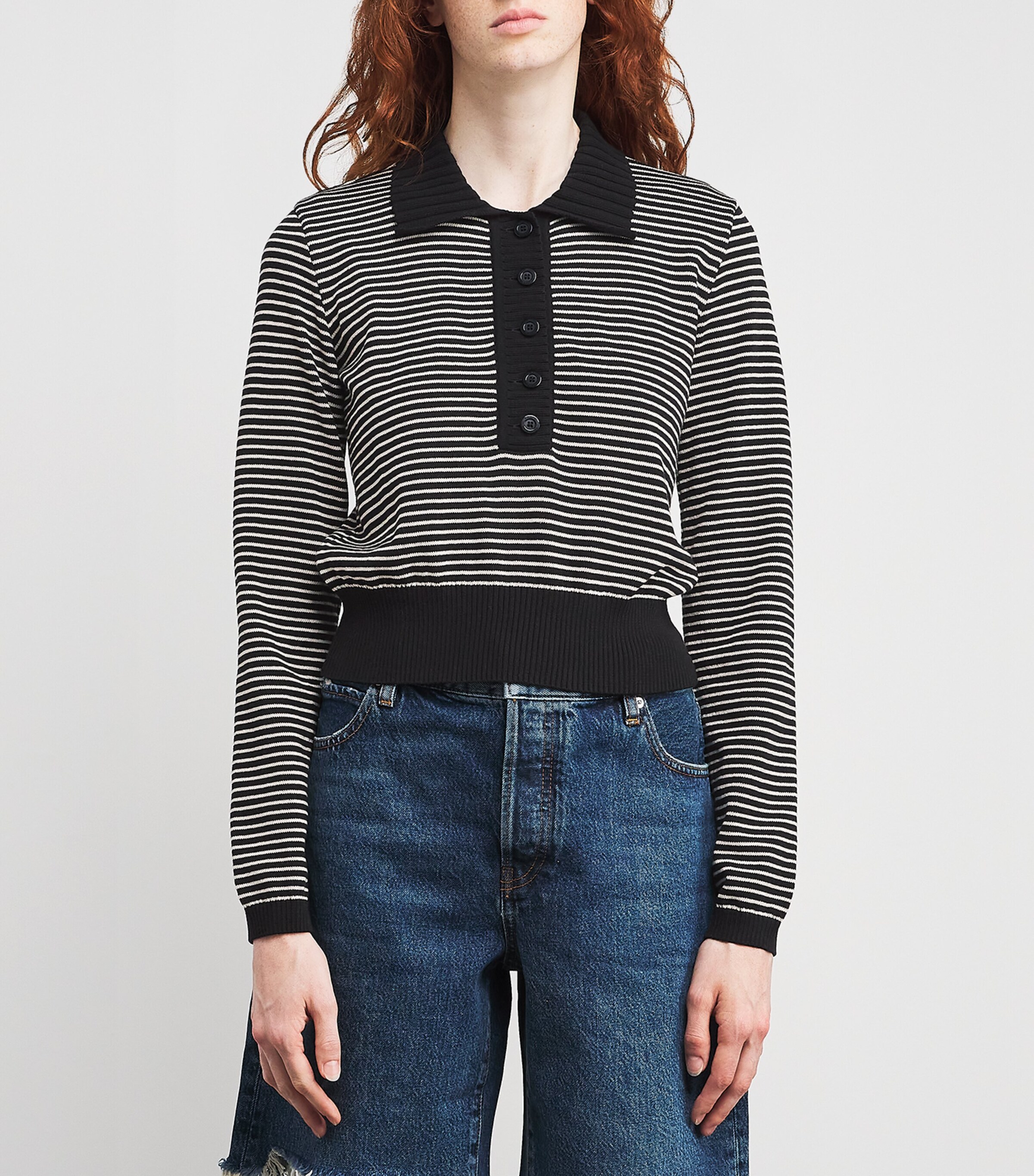 FRAME Womens Cotton The Graduate Sweater Black Multi Image 3