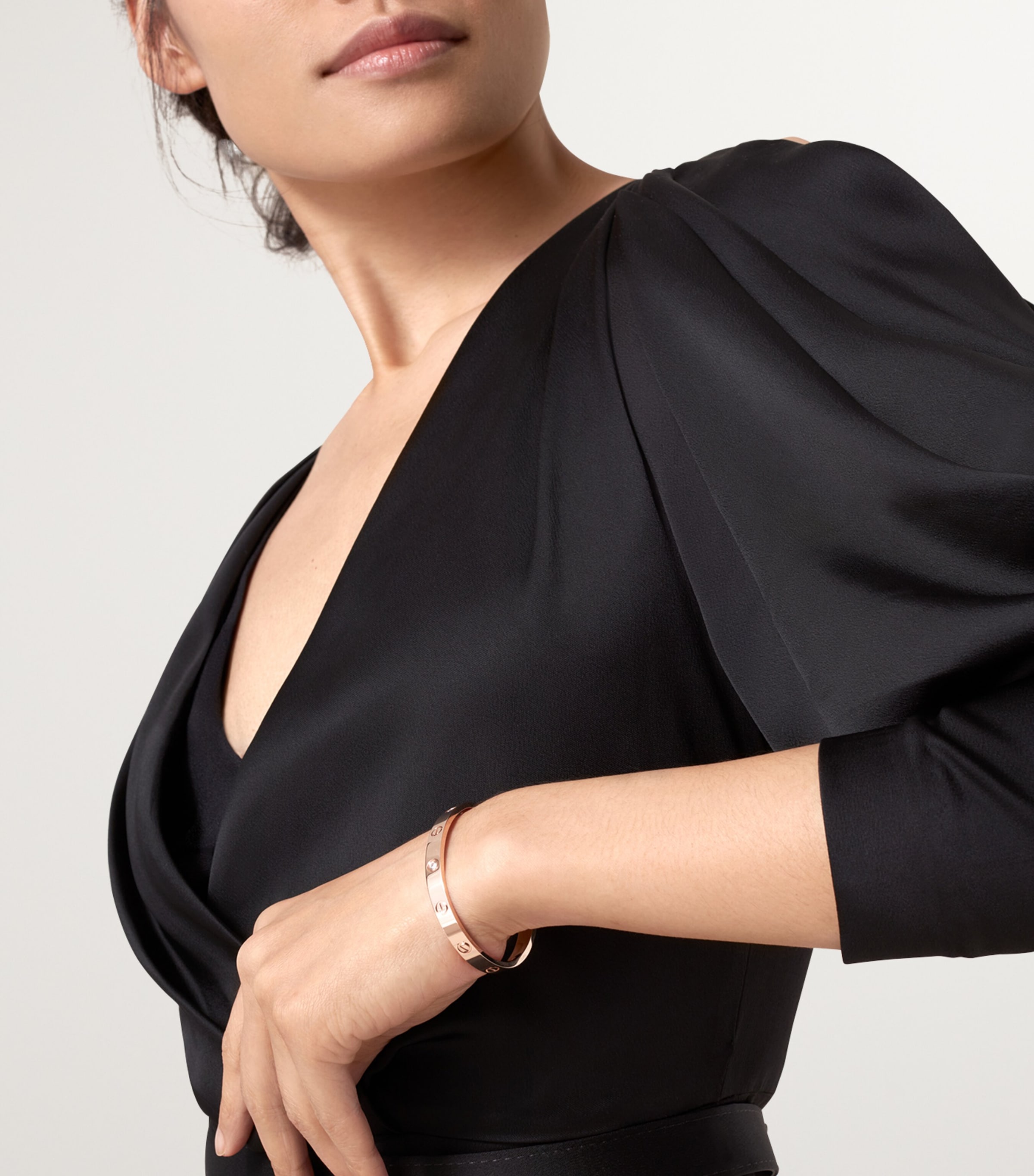 Rose Gold and Diamond LOVE Bangle ROSE GOLD Image 7