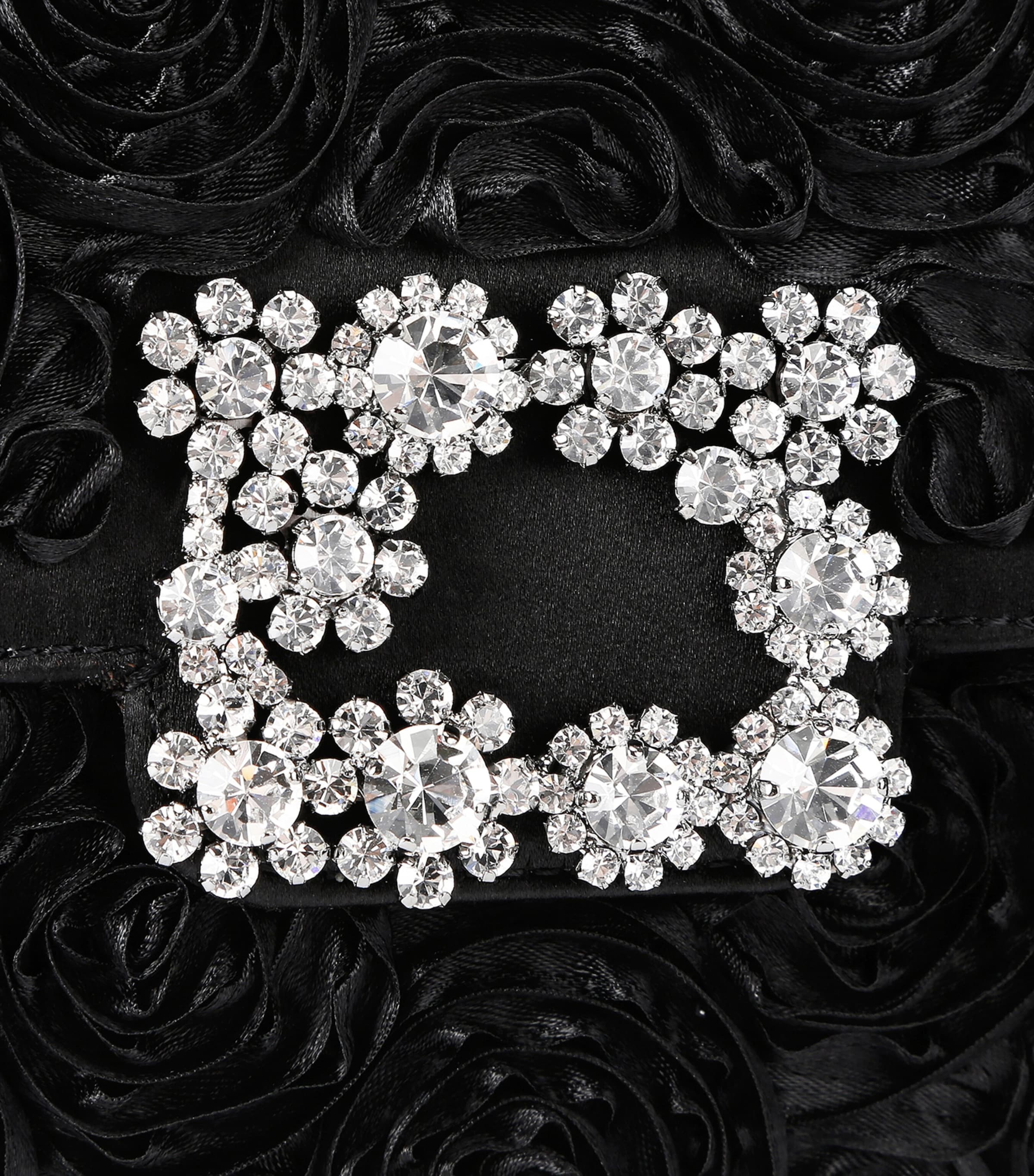 Satin Efflorescence Clutch Bag BLACK Image 3