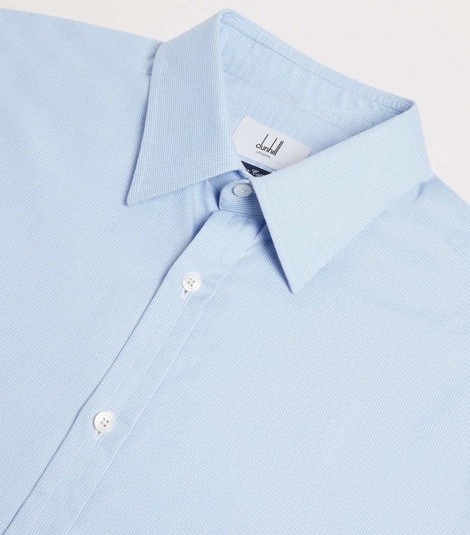 Cotton Micro Check Dress Shirt 442SKY BLUE Image 7