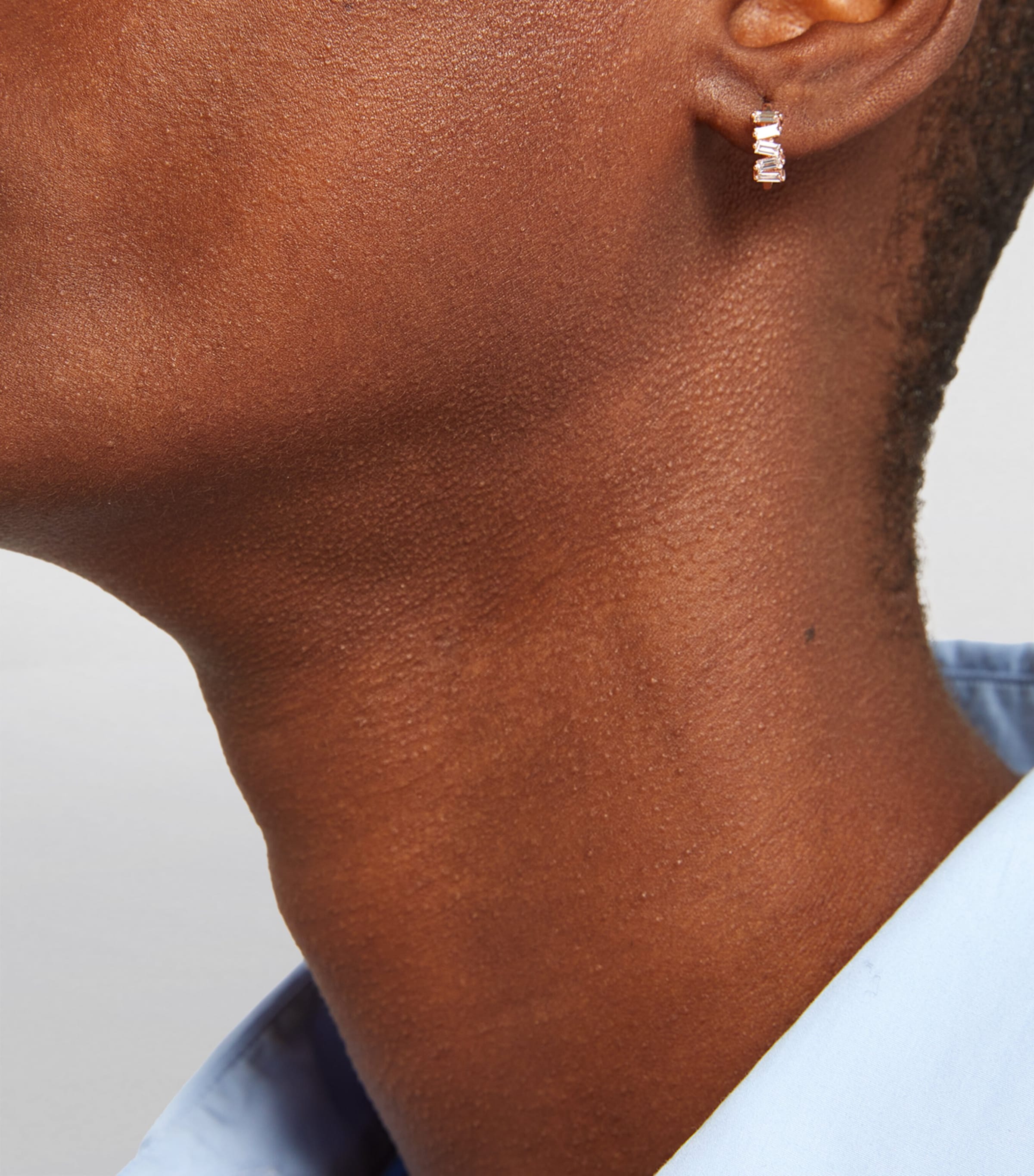 Rose Gold and Diamond Fireworks Huggie Earrings 18K RG/WD Image 6