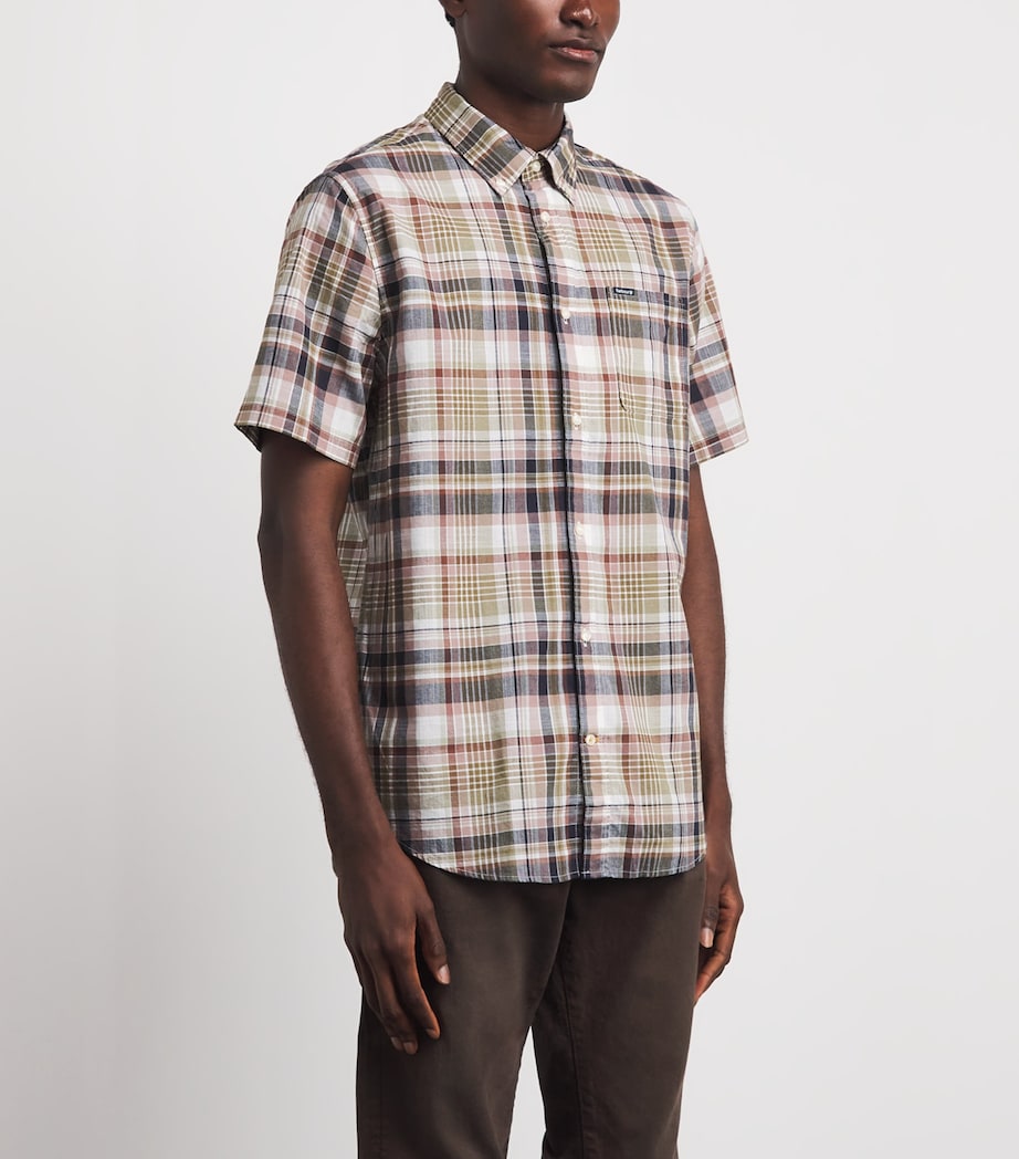 Barbour Mens Cotton Baycliff Check Shirt Burnt Pepper Image 4