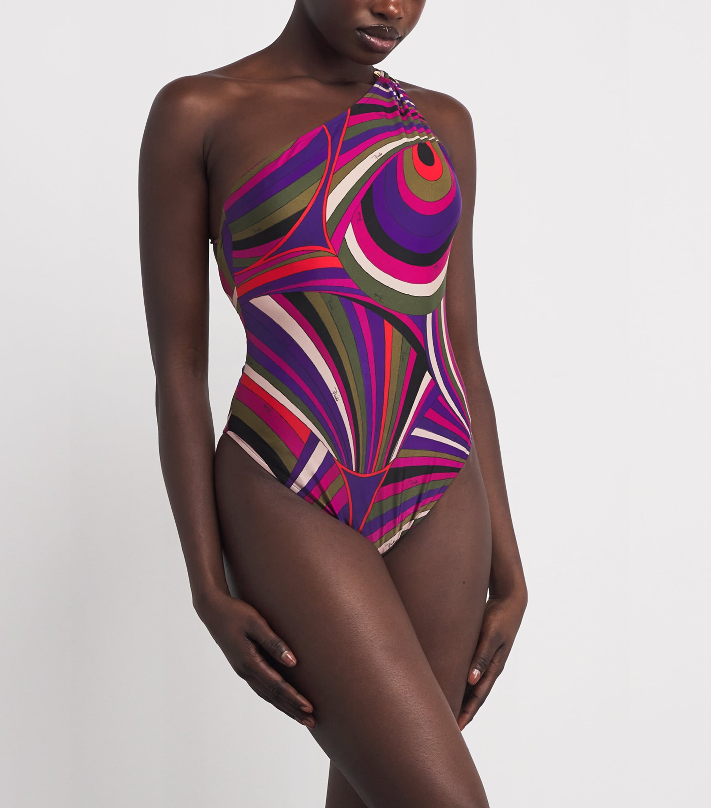 One-Shoulder Printed Swimsuit 011/MUTICOLOR Image 2