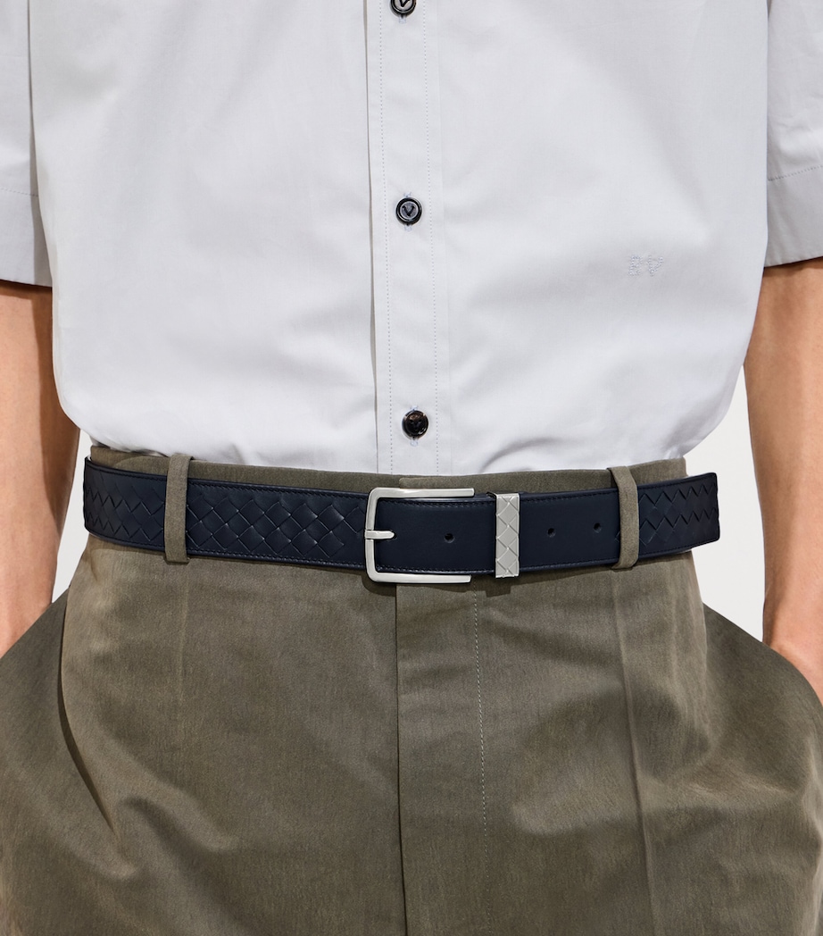 Bottega Veneta Leather Intrecciato Loop Belt Image 2