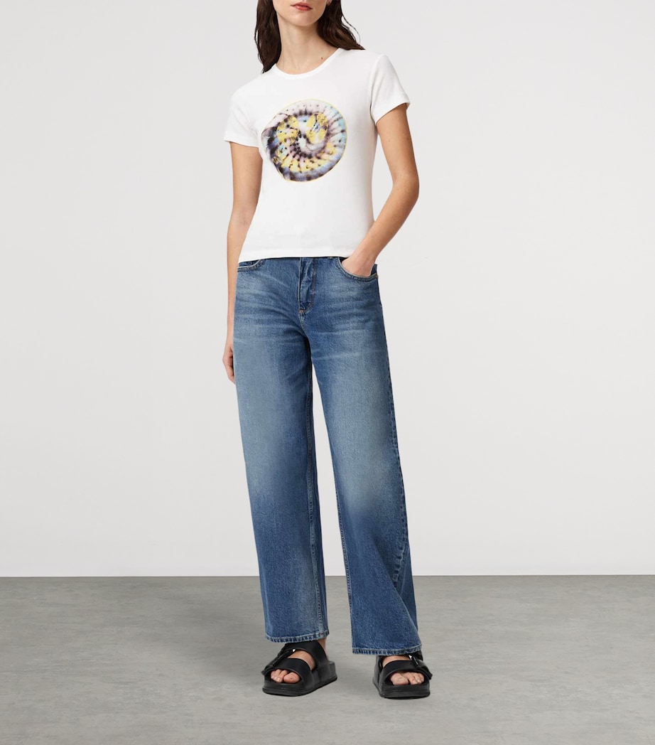 AllSaints Womens Organic Cotton Stevie T-Shirt Chalk White Image 2